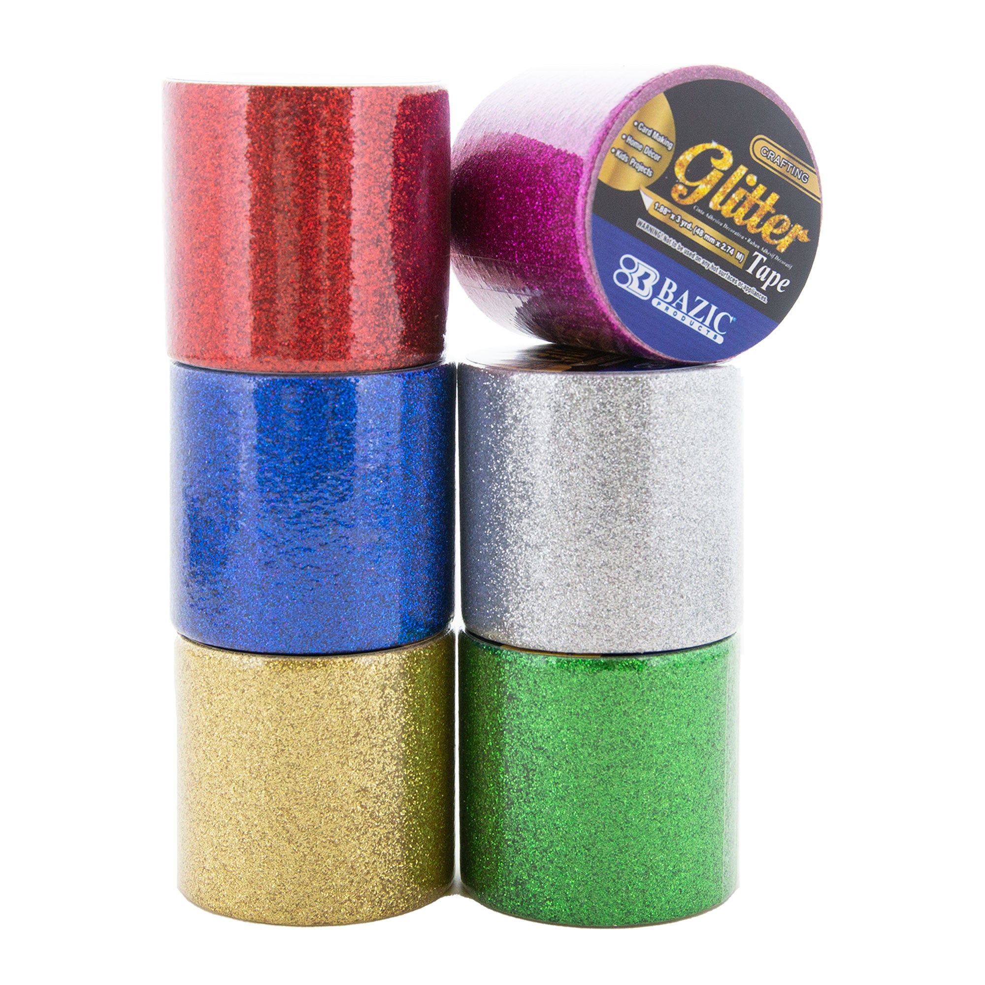 Bazic Products 960 1.88 x 3 Yards Glitter Tape - Pack of 36