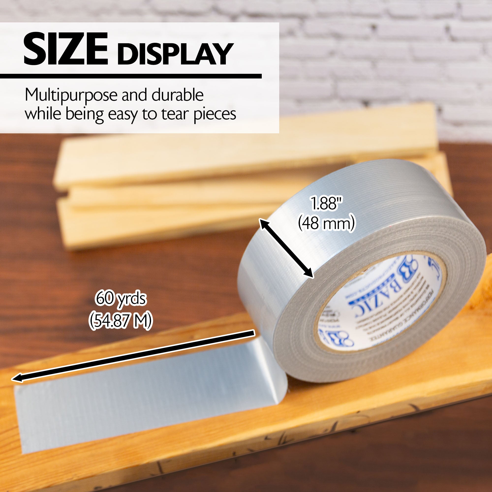Silver Duct Tape, 1.88 in x 60 Yards