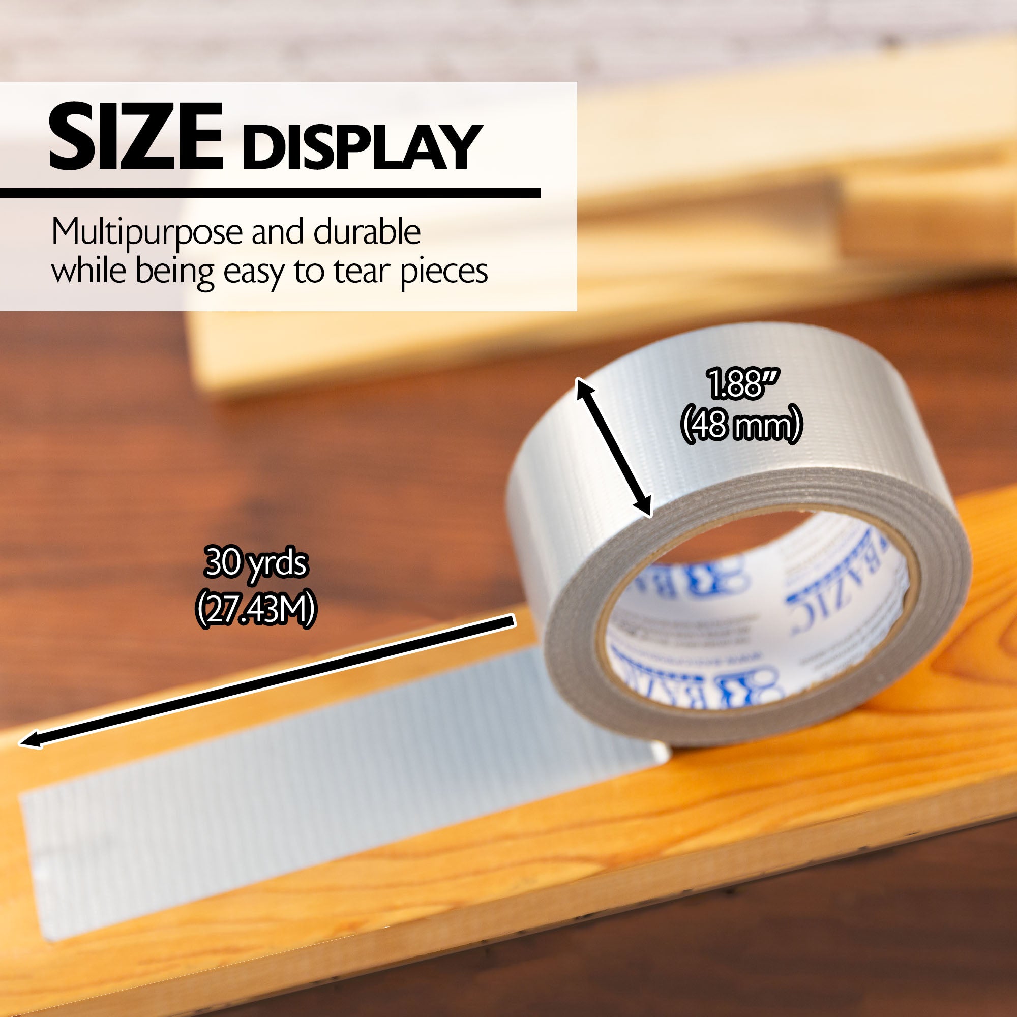 Silver Duct Tape, 1.88 in x 30 Yards