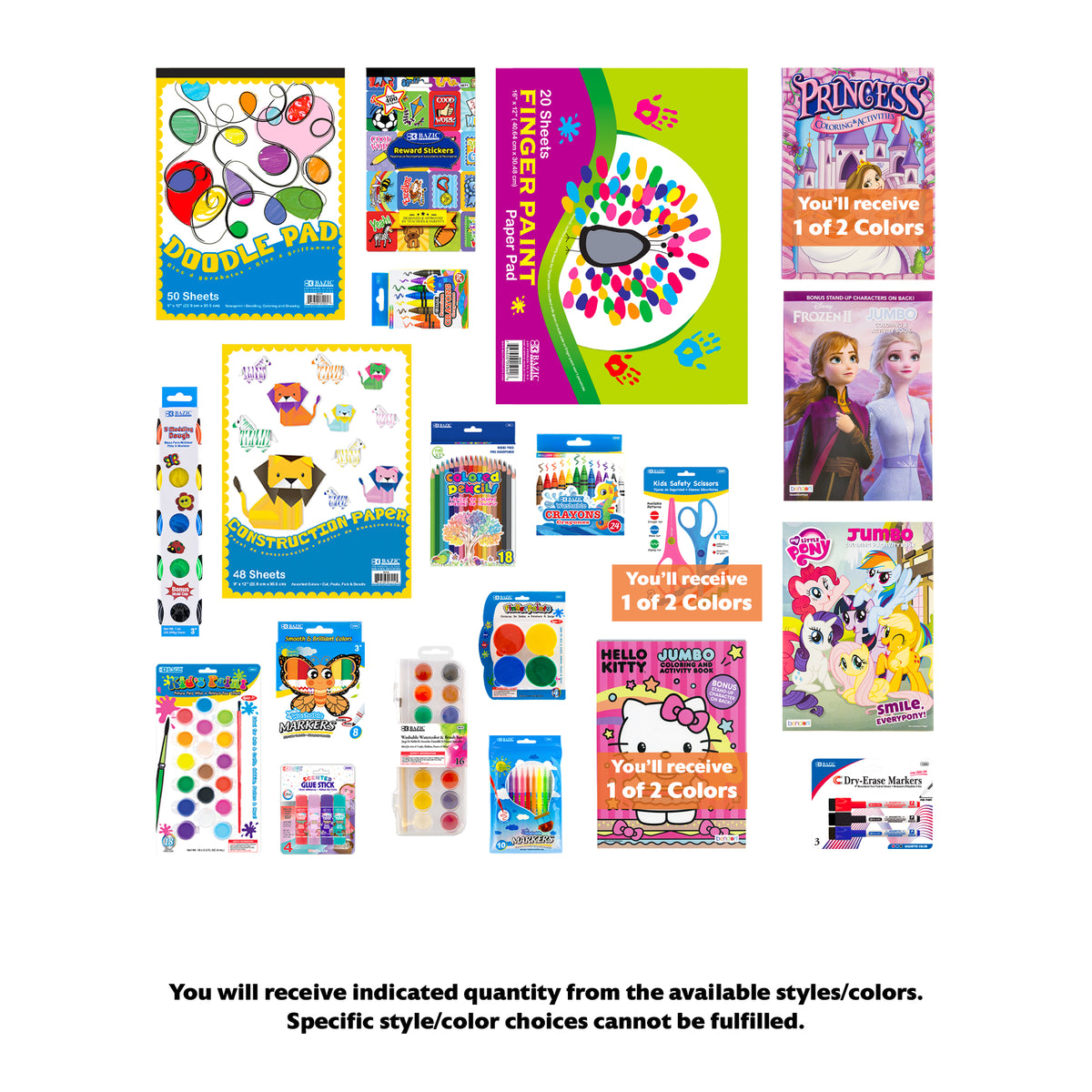 Girls Coloring and Craft Art Kit with Books, 20-Piece Set