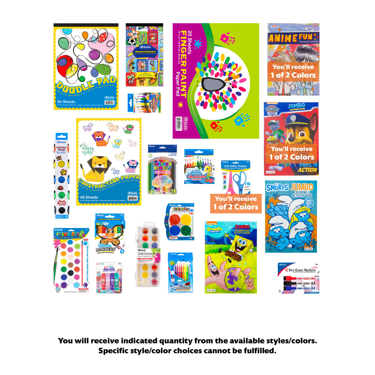 Kids Coloring and Craft Art Kit with Books, 20-Piece Set