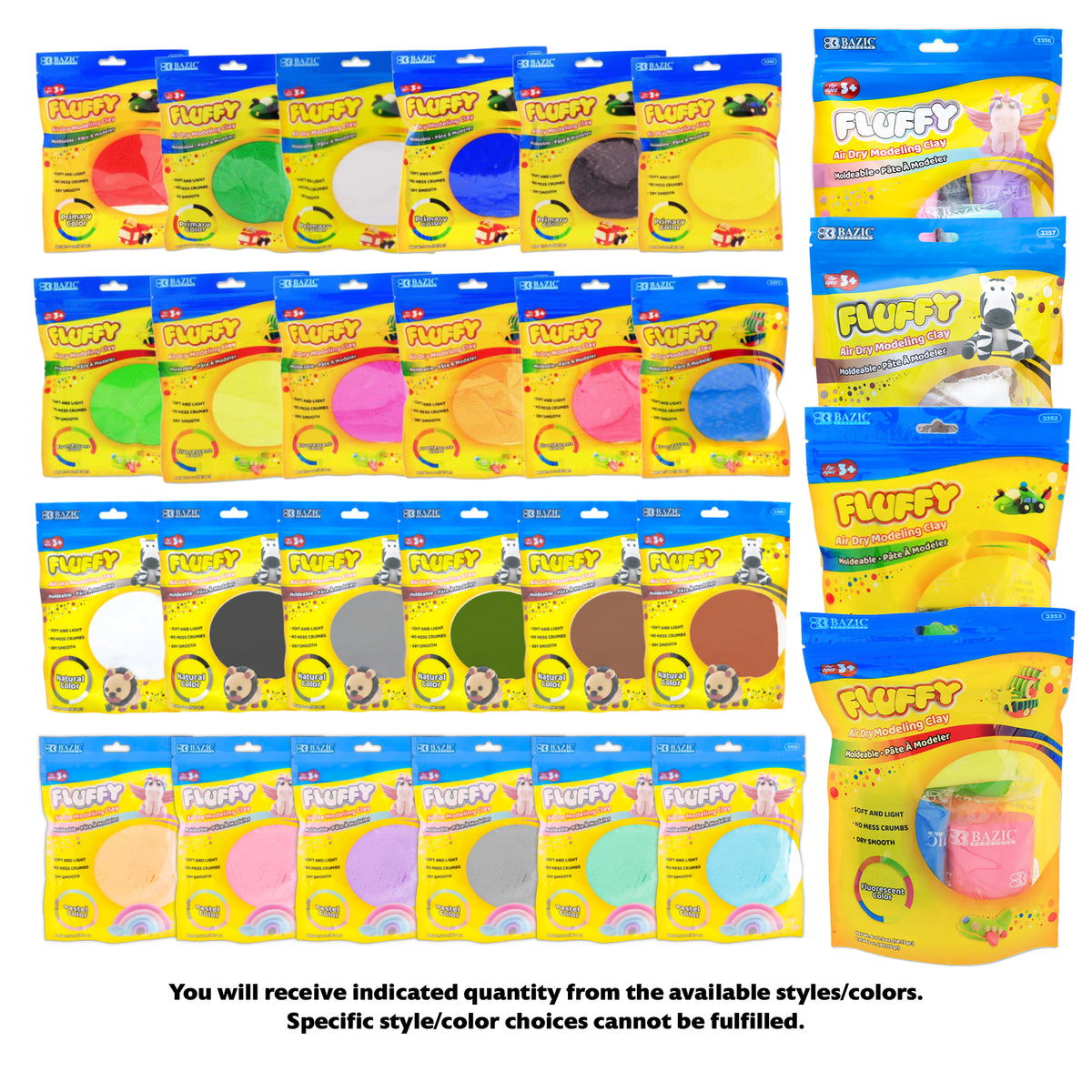 Air Dry Modeling Clay Kit for Kids, 28-Piece, 24 Colors