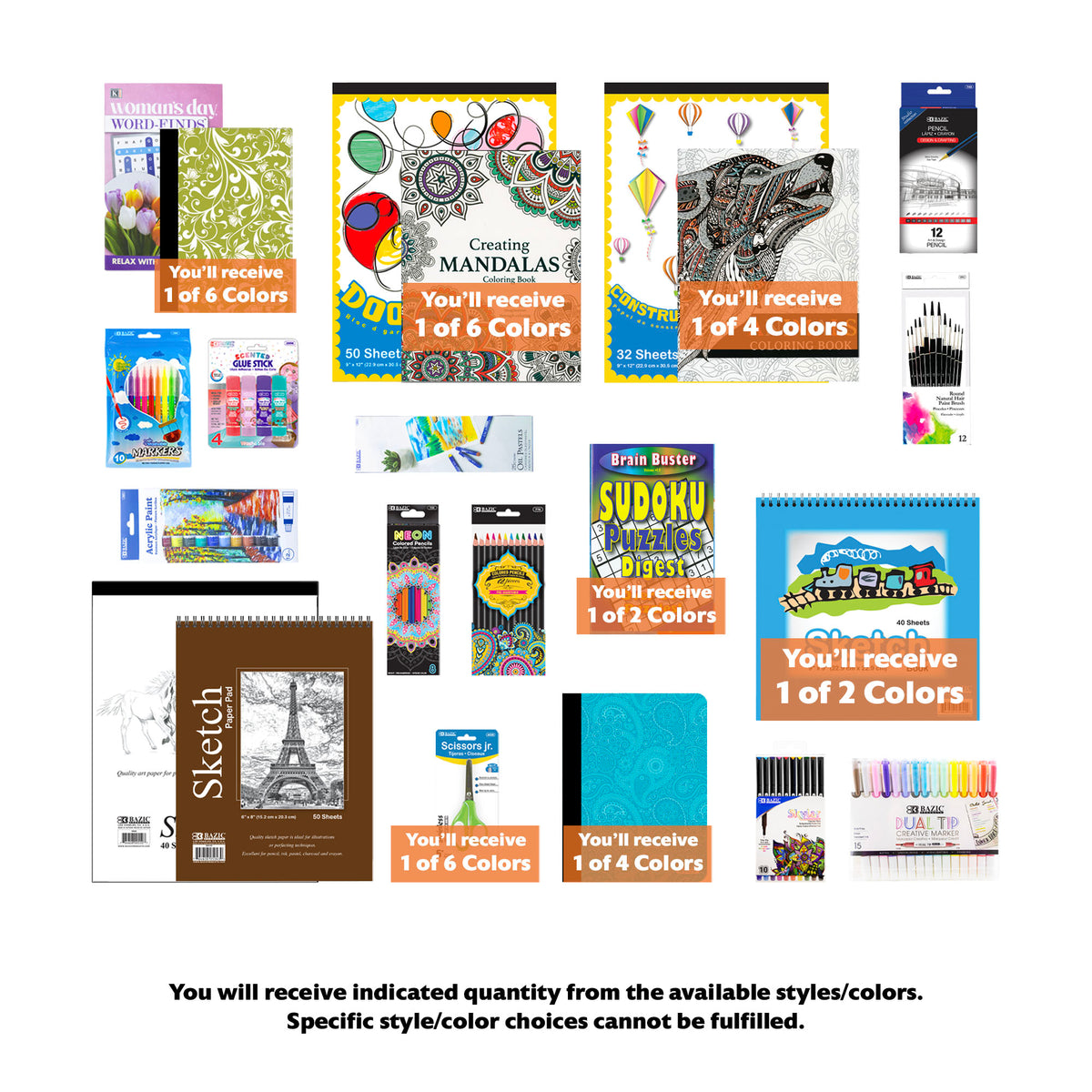 Adult Coloring Book and Art Supply Kit, 22-Piece Set