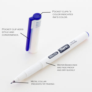 Fiero Blue Fiber Tip Fineliner Pen (4/Pack)