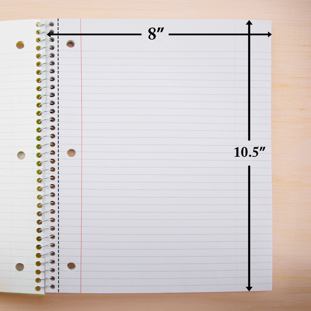 Red 1-Subject Spiral Notebook, Wide-Ruled