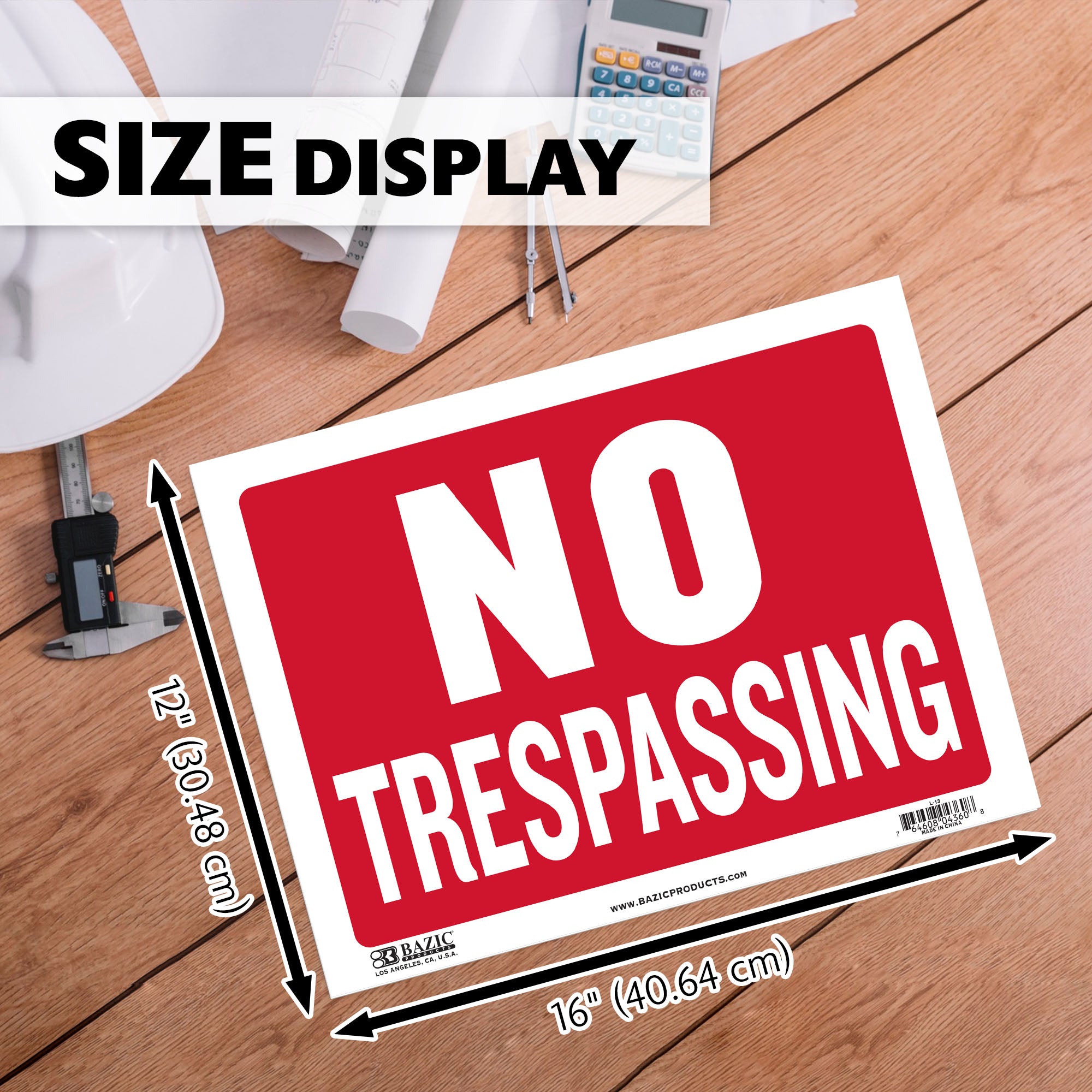 12" X 16" No Trespassing Sign