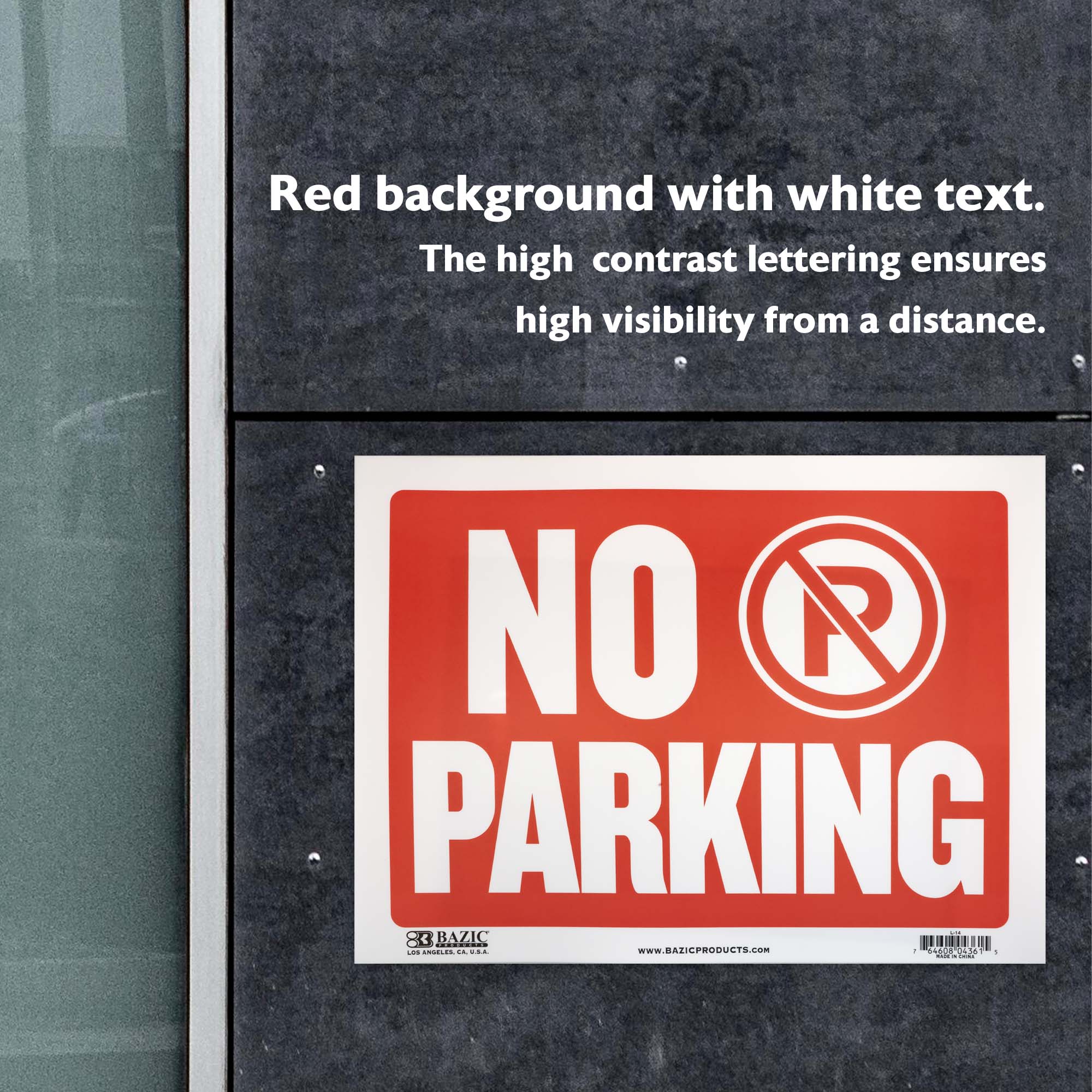No Parking Sign, 12 x 16 in, Weather Resistant