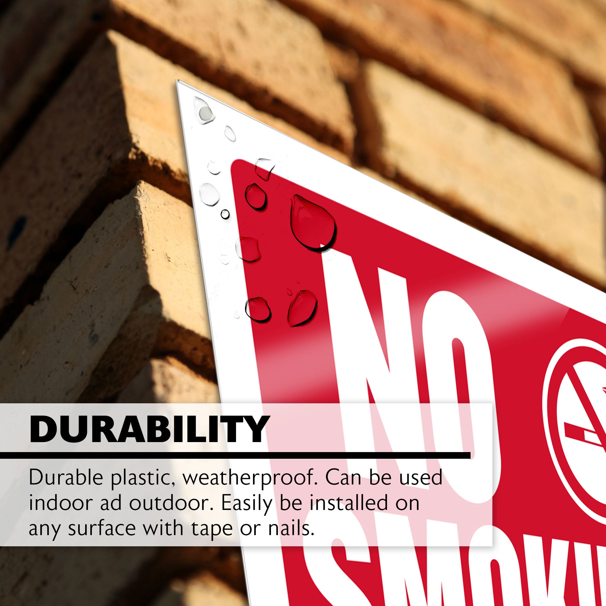 No Smoking Sign, 12 x 16 in, Weather Resistant