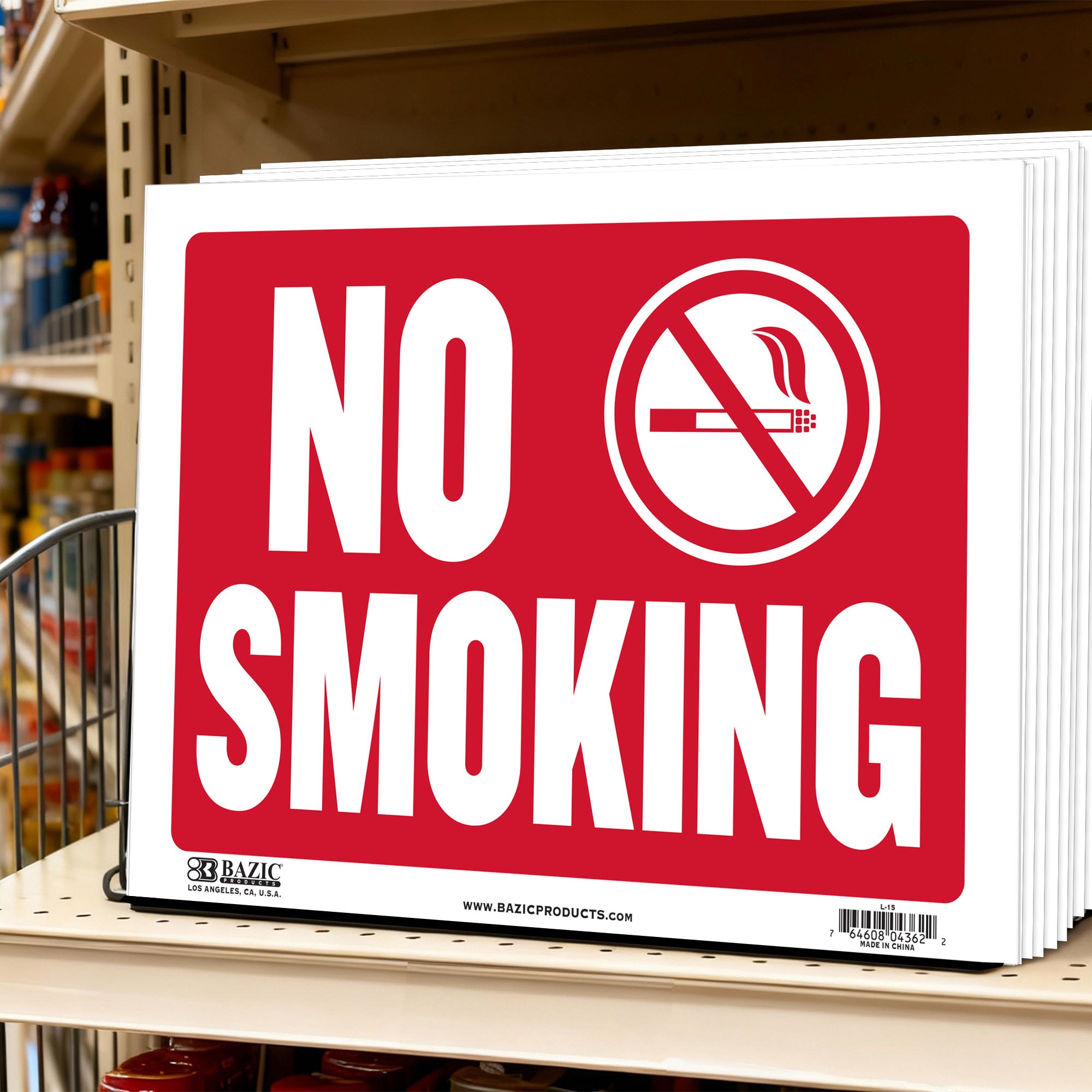 No Smoking Sign, 12 x 16 in, Weather Resistant