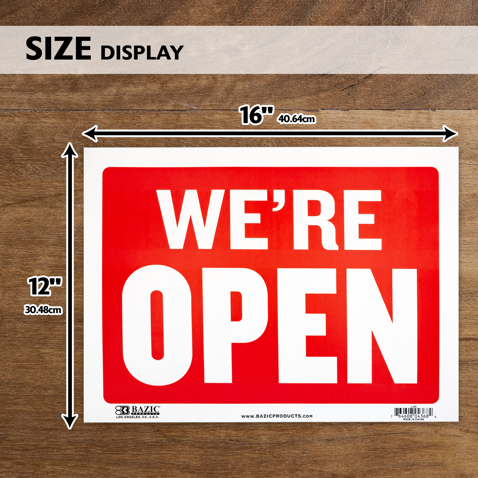 Open Sign with Closed Sign on Back, 12 x 16 in