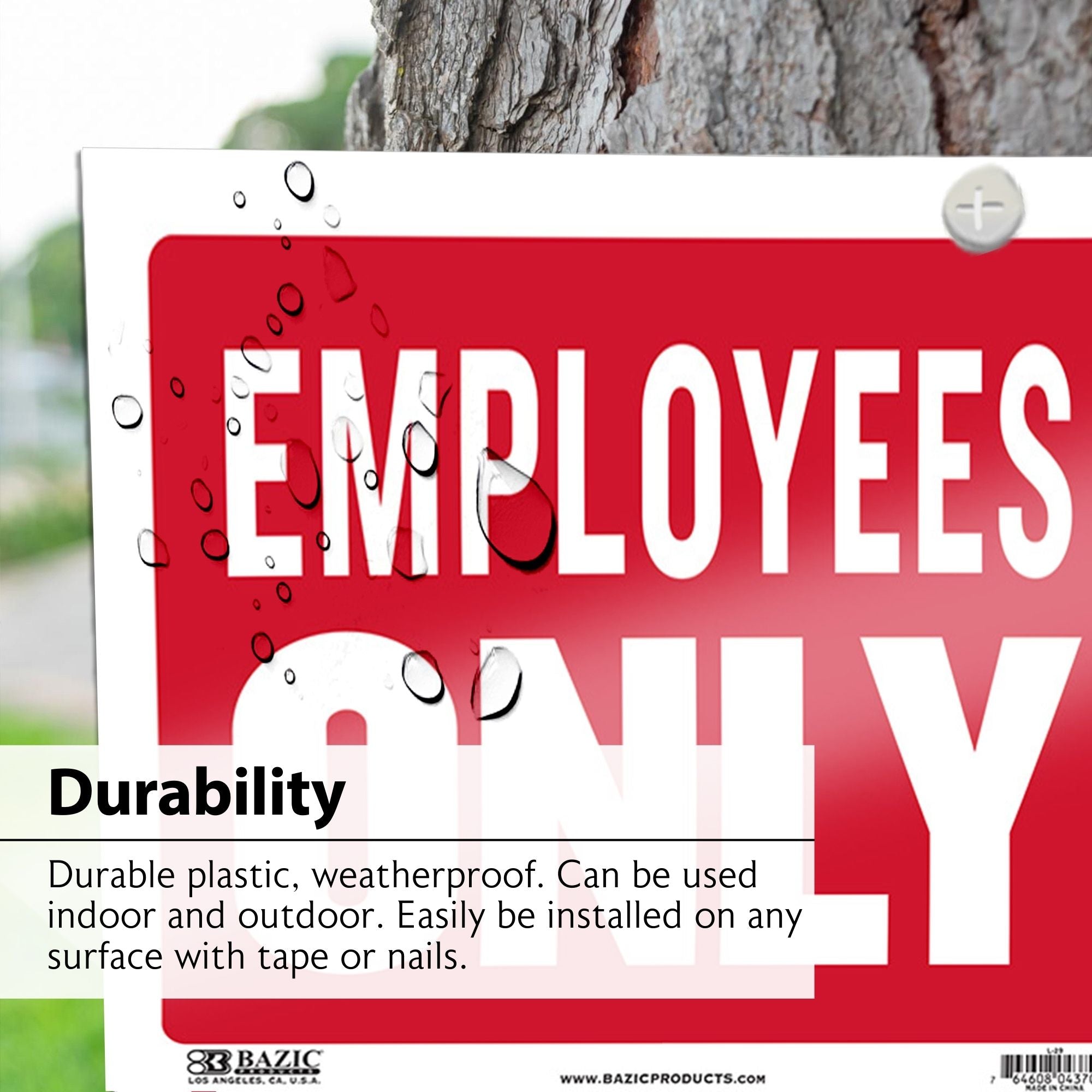 Employees Only Sign, 12 x 16 in, Weather Resistant