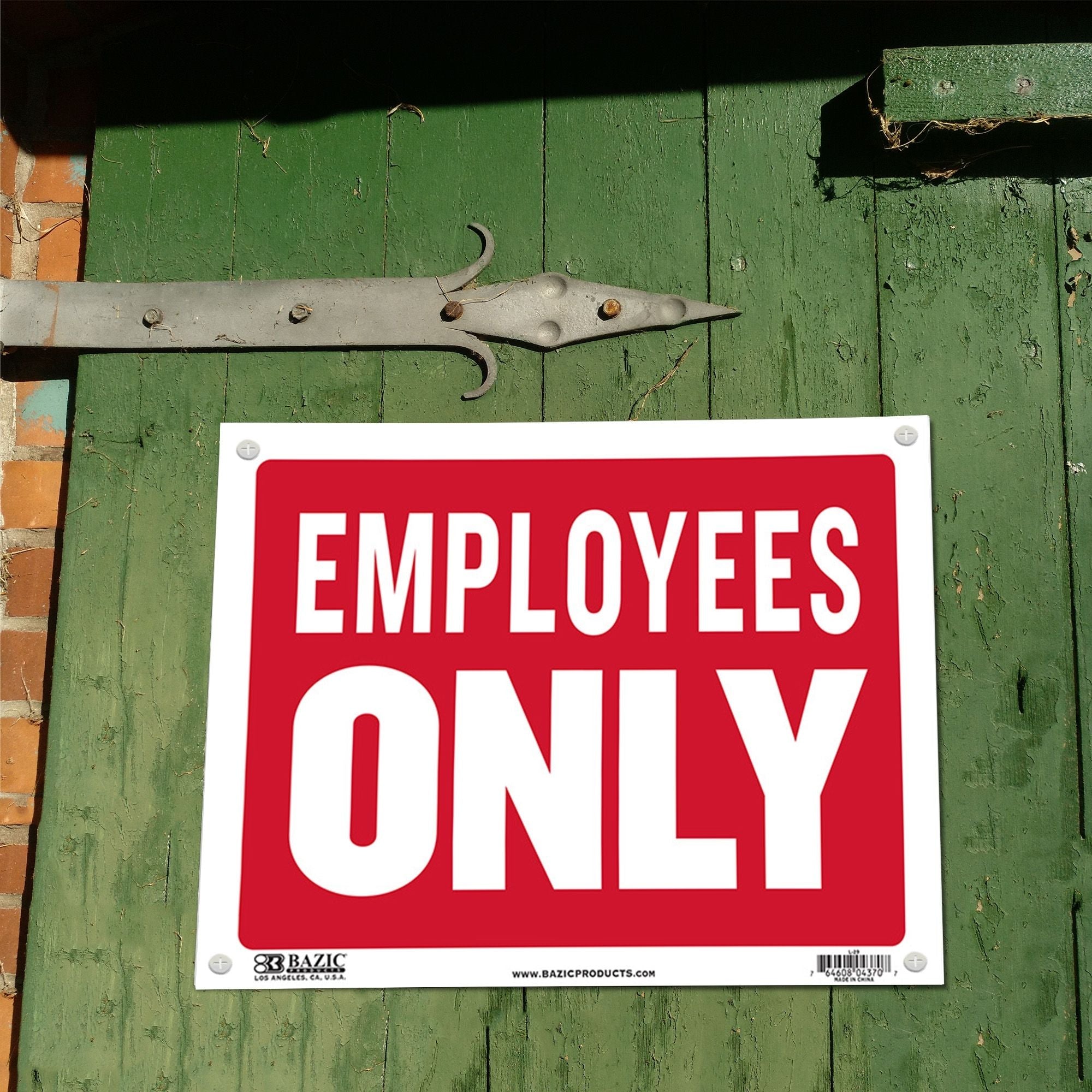 Employees Only Sign, 12 x 16 in, Weather Resistant
