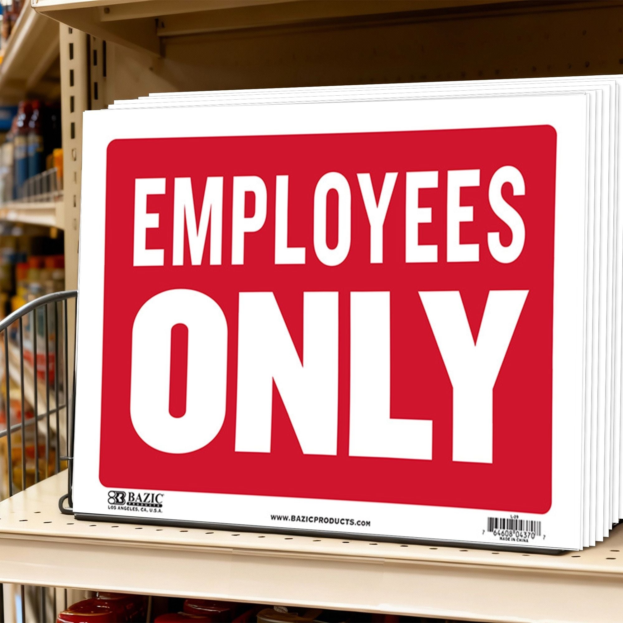 Employees Only Sign, 12 x 16 in, Weather Resistant