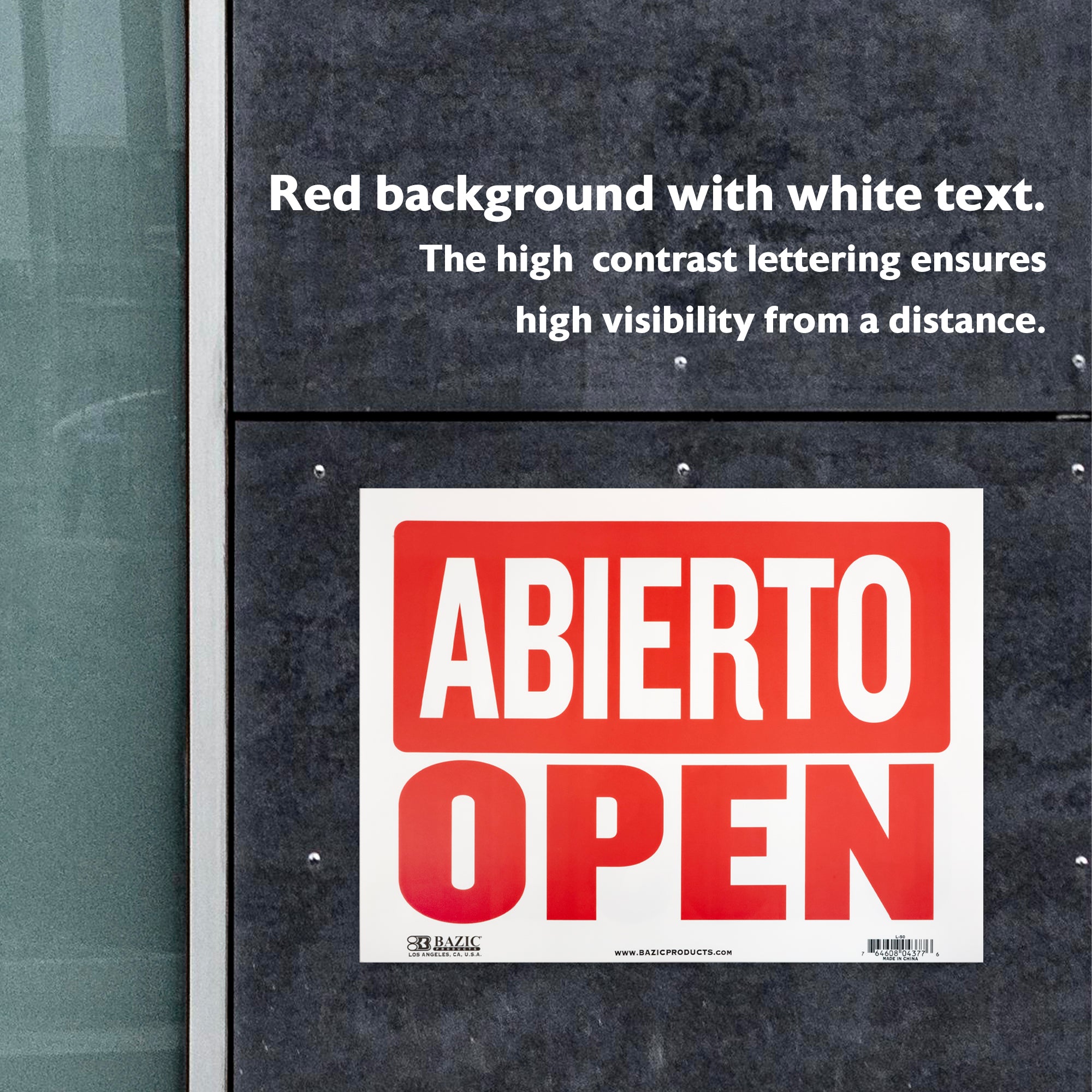 12" X 16" Abierto Sign w/ Cerrado Sign on Back
