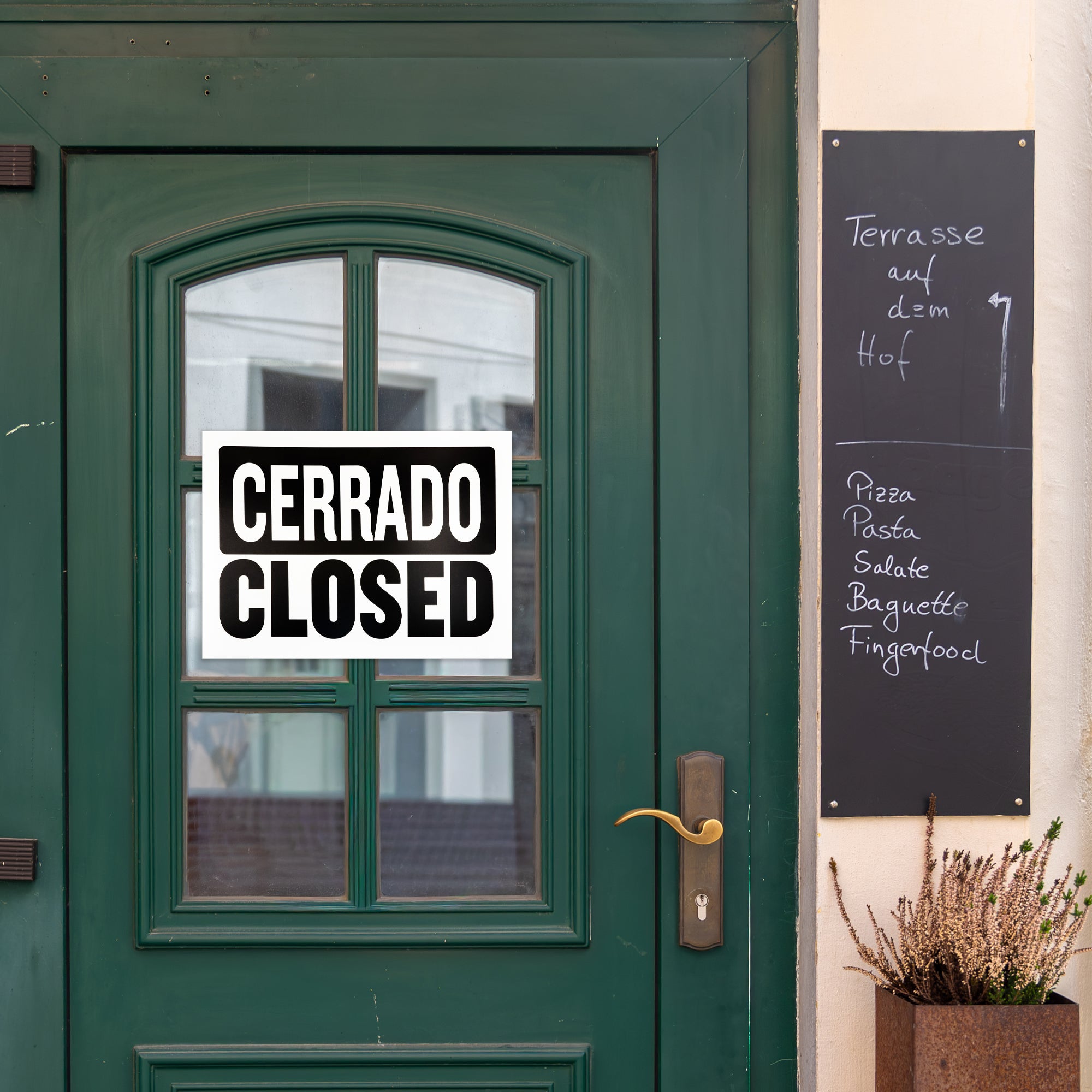 12" X 16" Abierto Sign w/ Cerrado Sign on Back