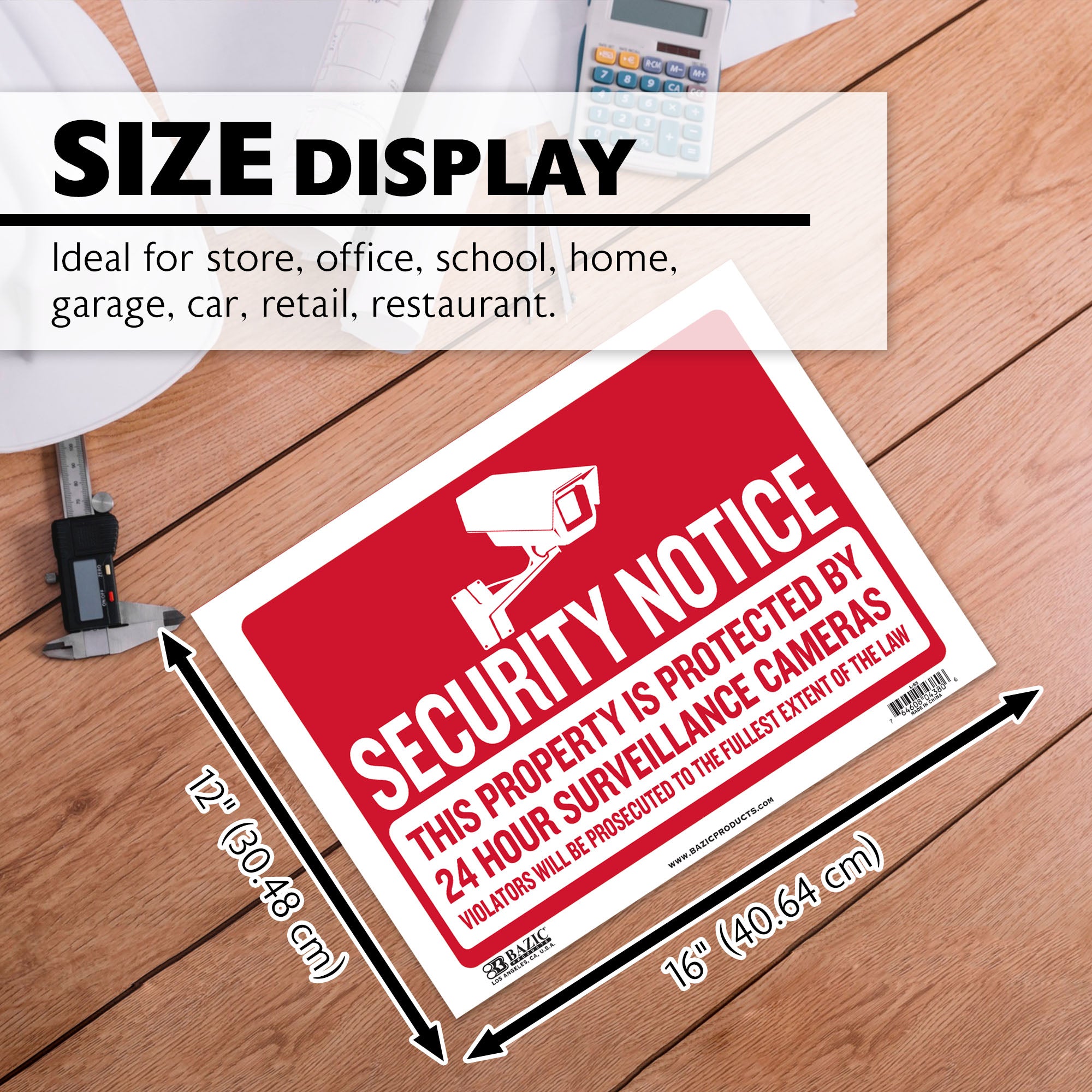 12" X 16" Security Notice Sign