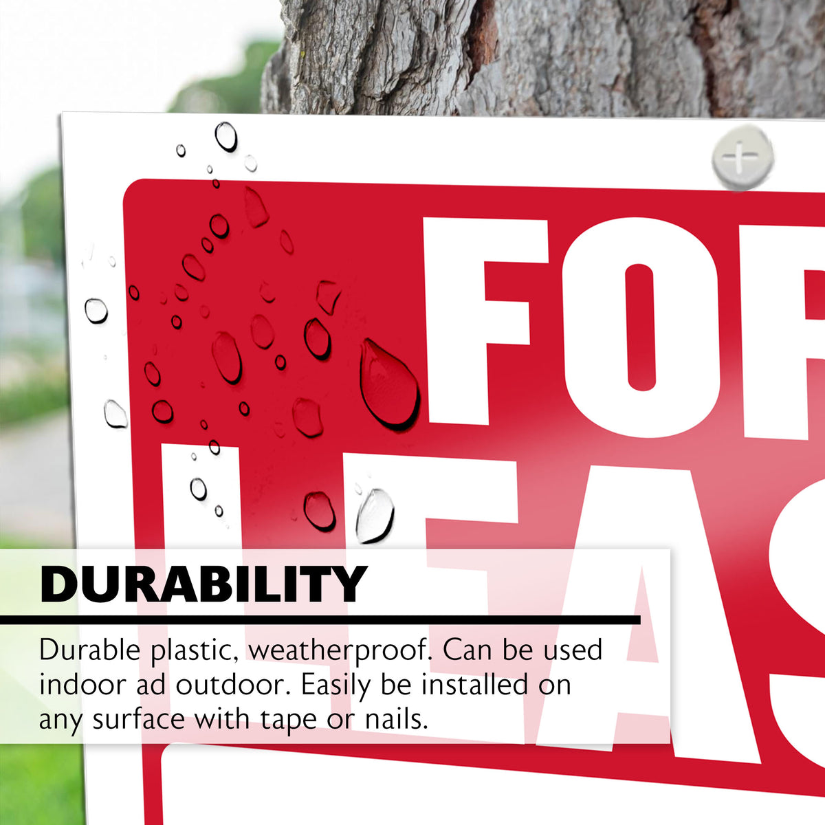 For Lease Sign, 12 x 16 in, Weather Resistant