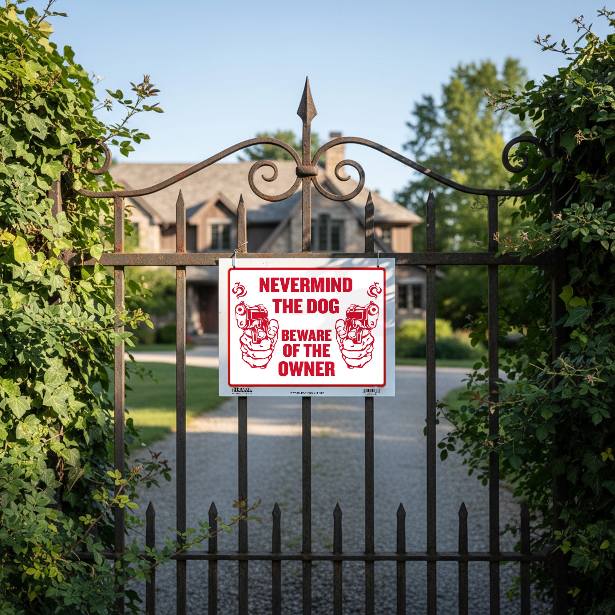 9" X 12" Never Mind The Dog Beware of Owner Sign