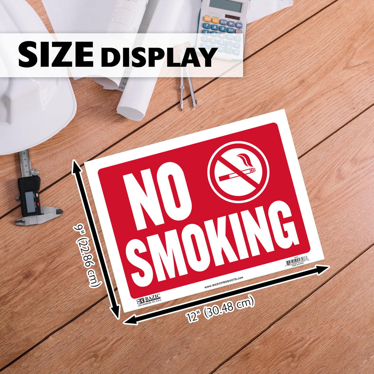 No Smoking Sign, 9 x 12 in, Weather Resistant