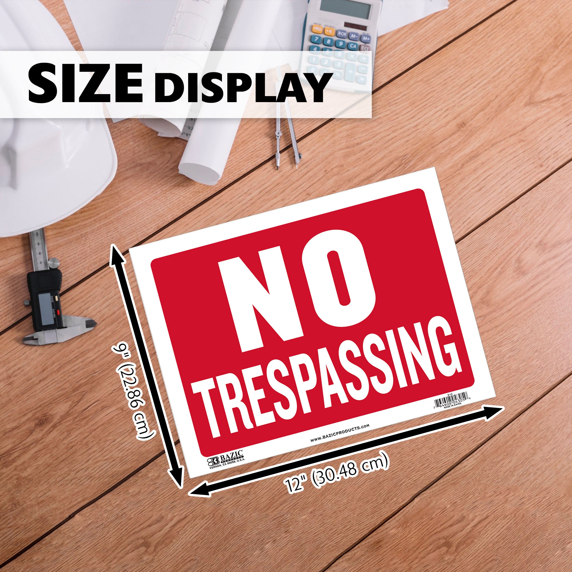 9" X 12" No Trespassing Sign