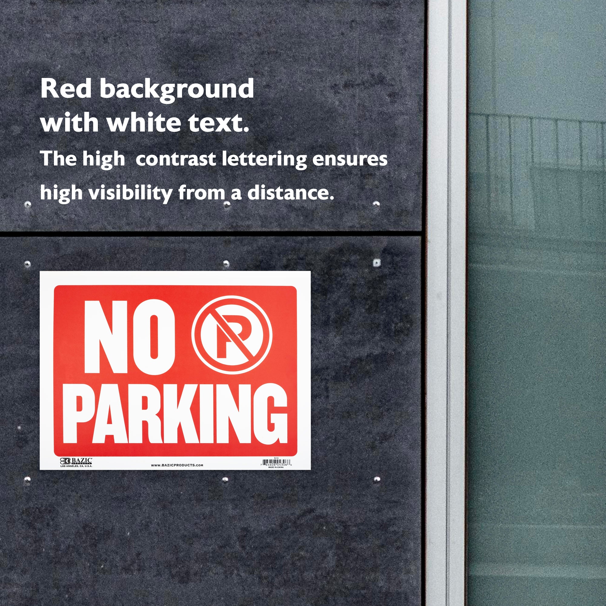 No Parking Sign, 9 x 12 in, Weather Resistant