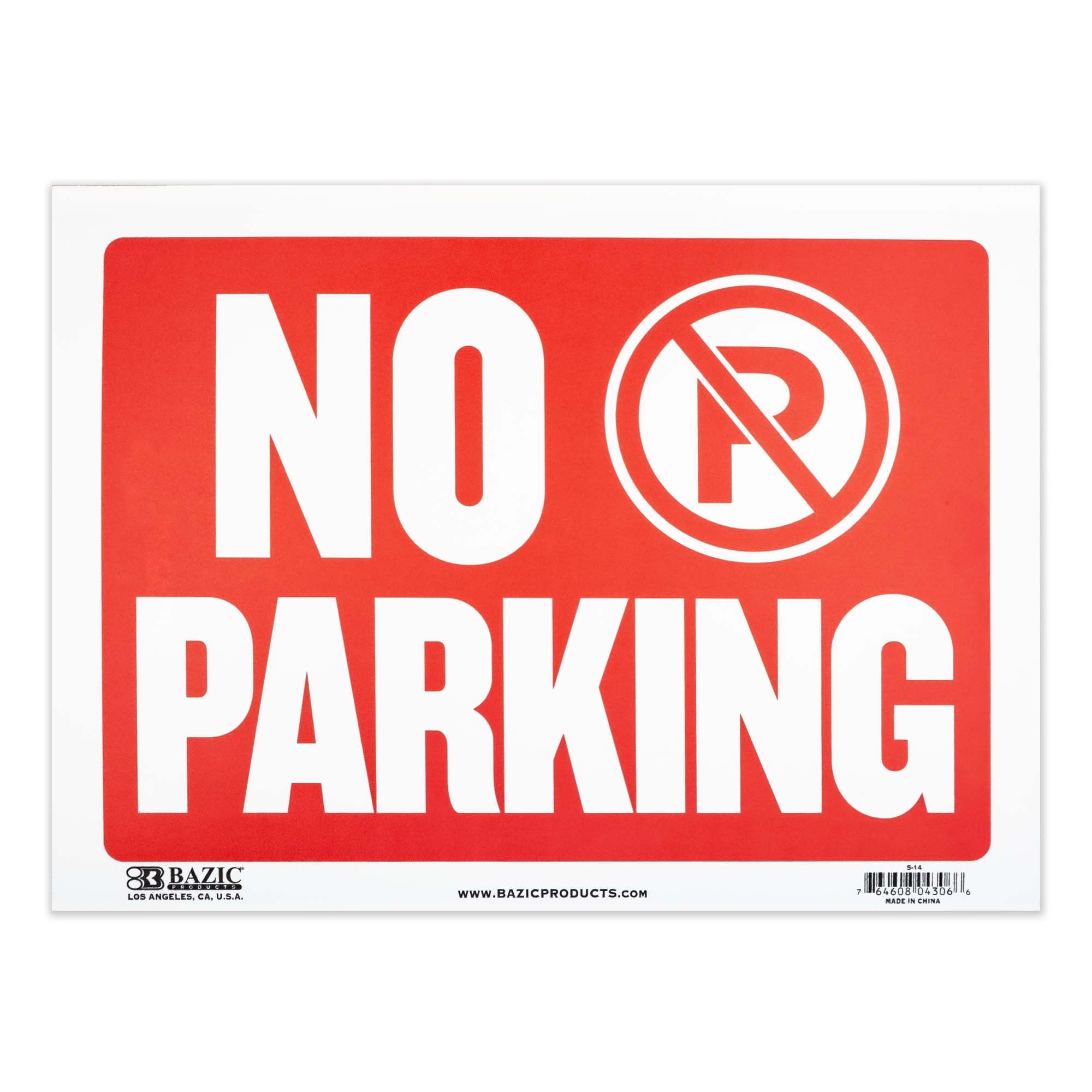 No Parking Sign, 9 x 12 in, Weather Resistant