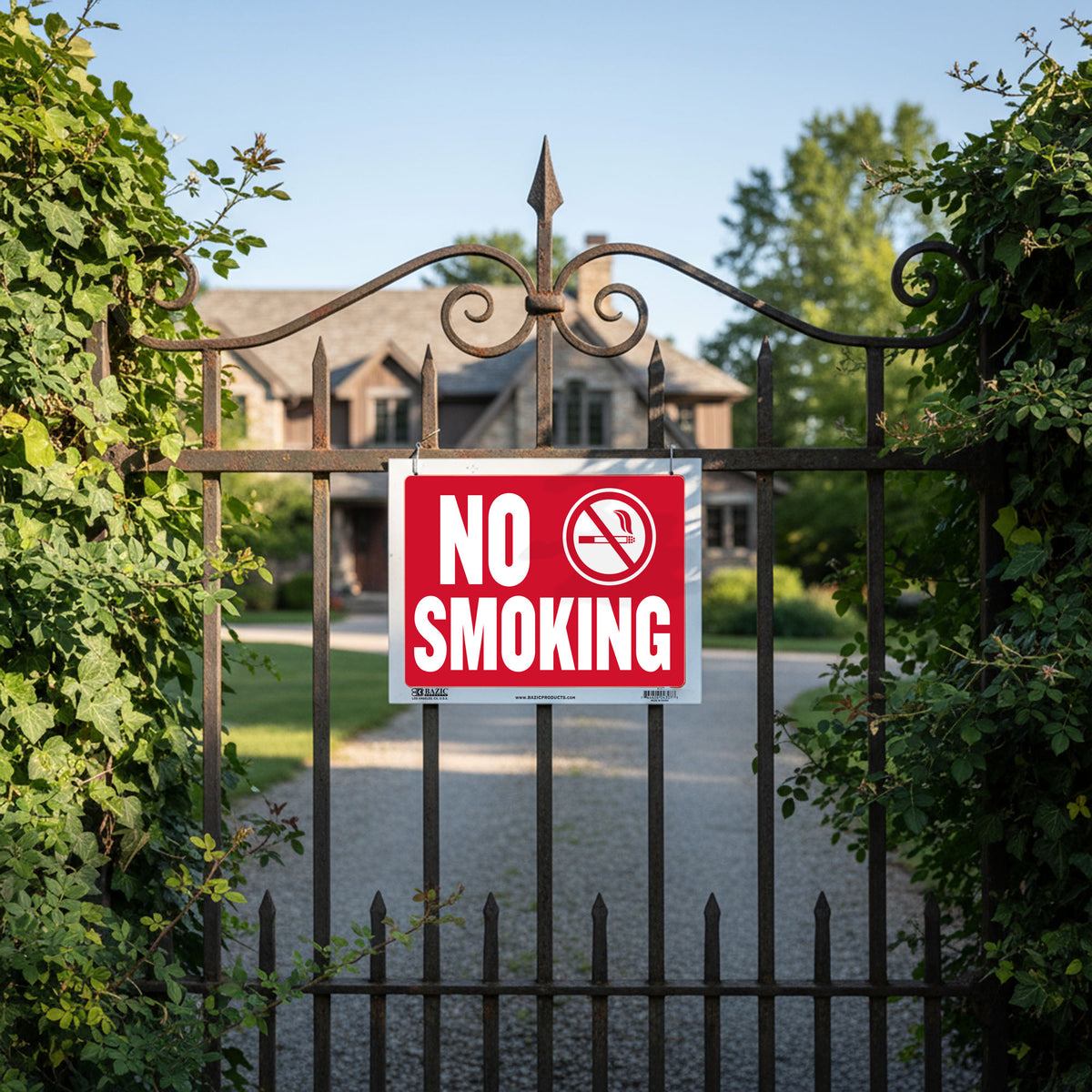 No Smoking Sign, 9 x 12 in, Weather Resistant