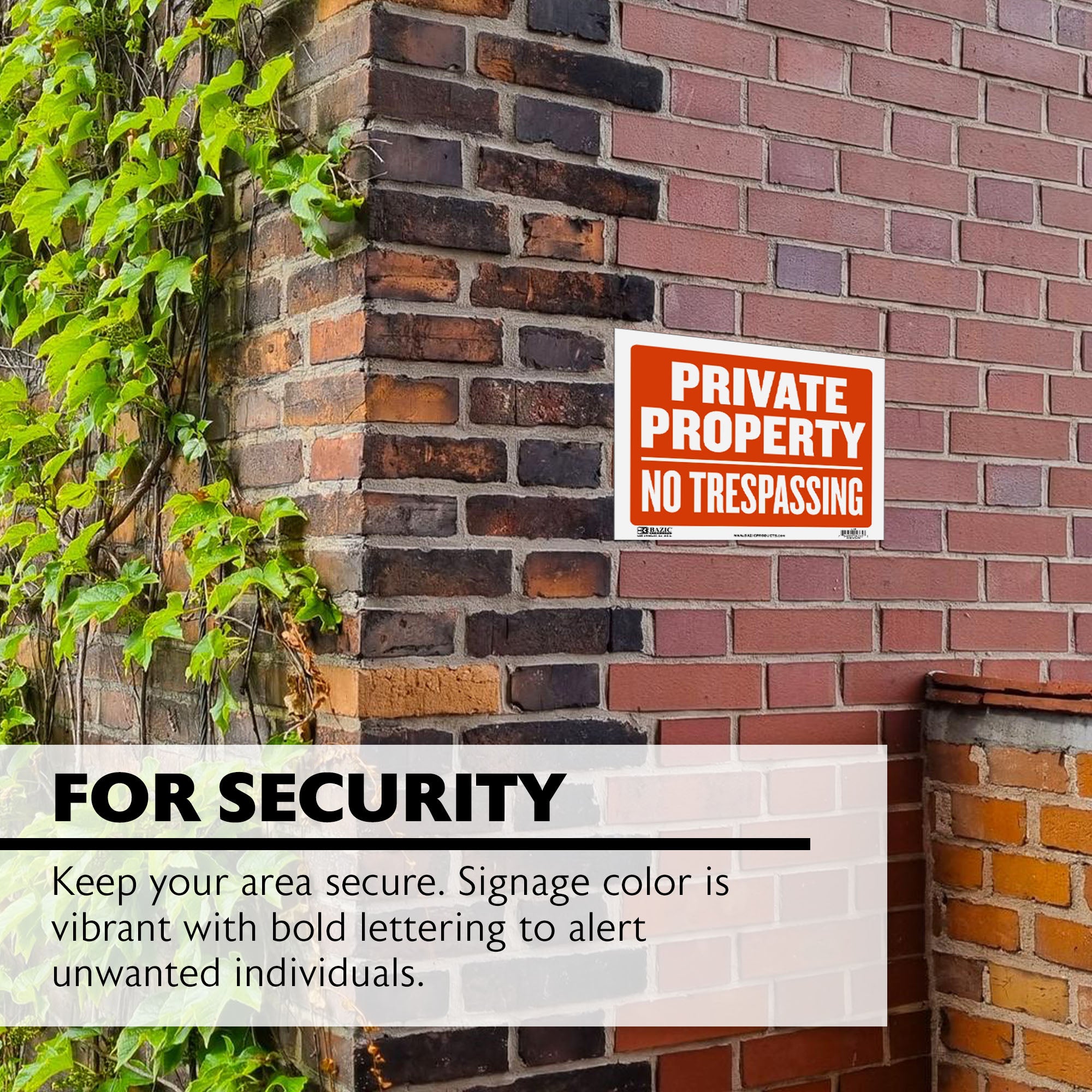 9" X 12" Private Property No Trespassing Sign
