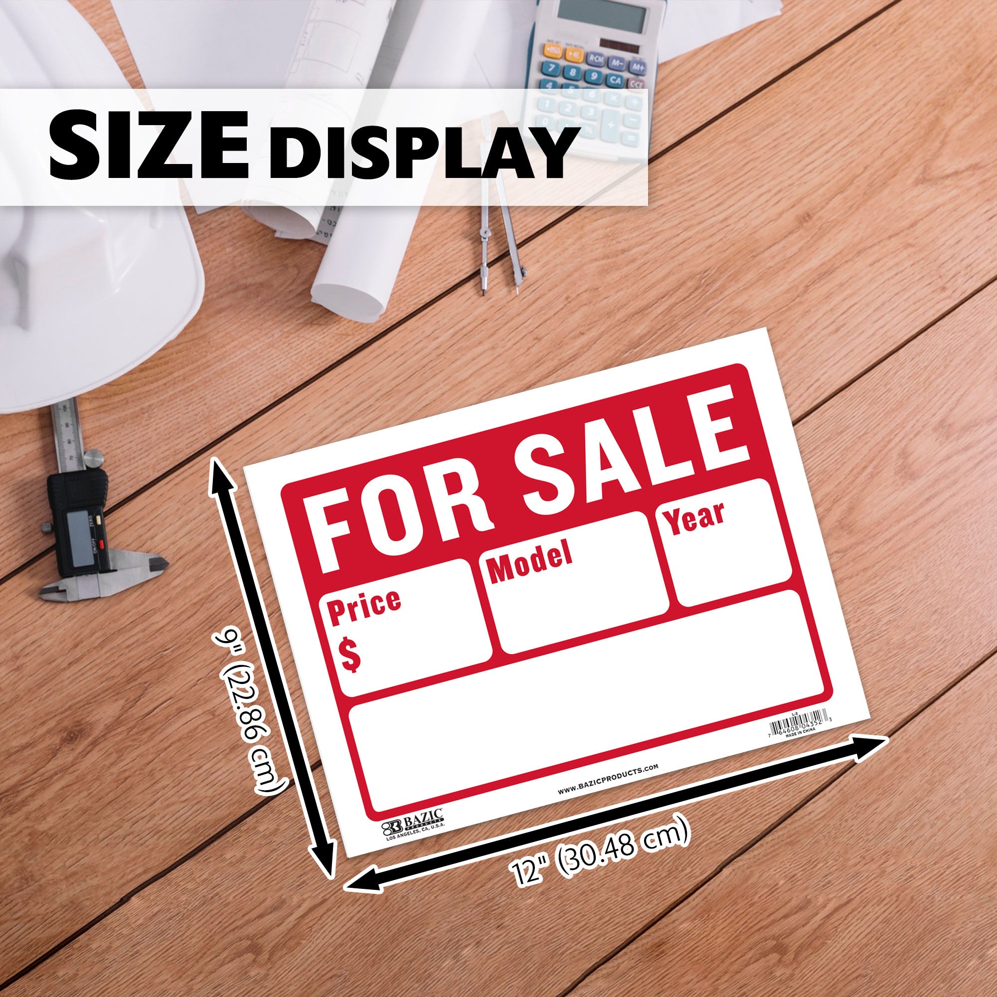 9" X 12" For Sale Sign (2-Line)
