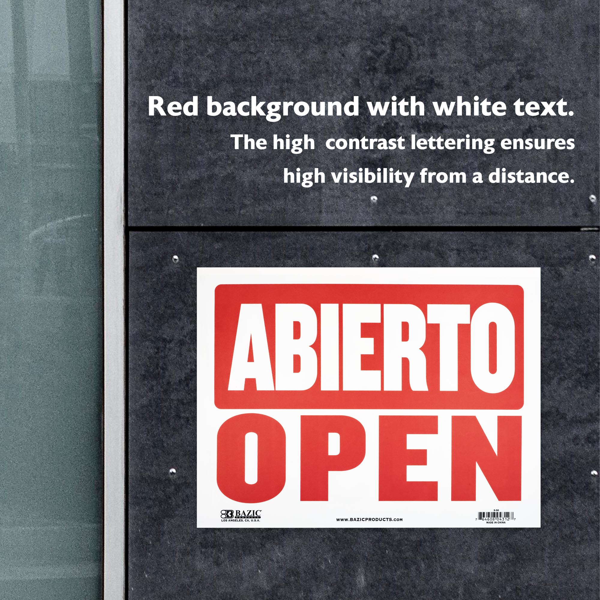 9" X 12" Abierto Sign w/ Cerrado Sign on Back
