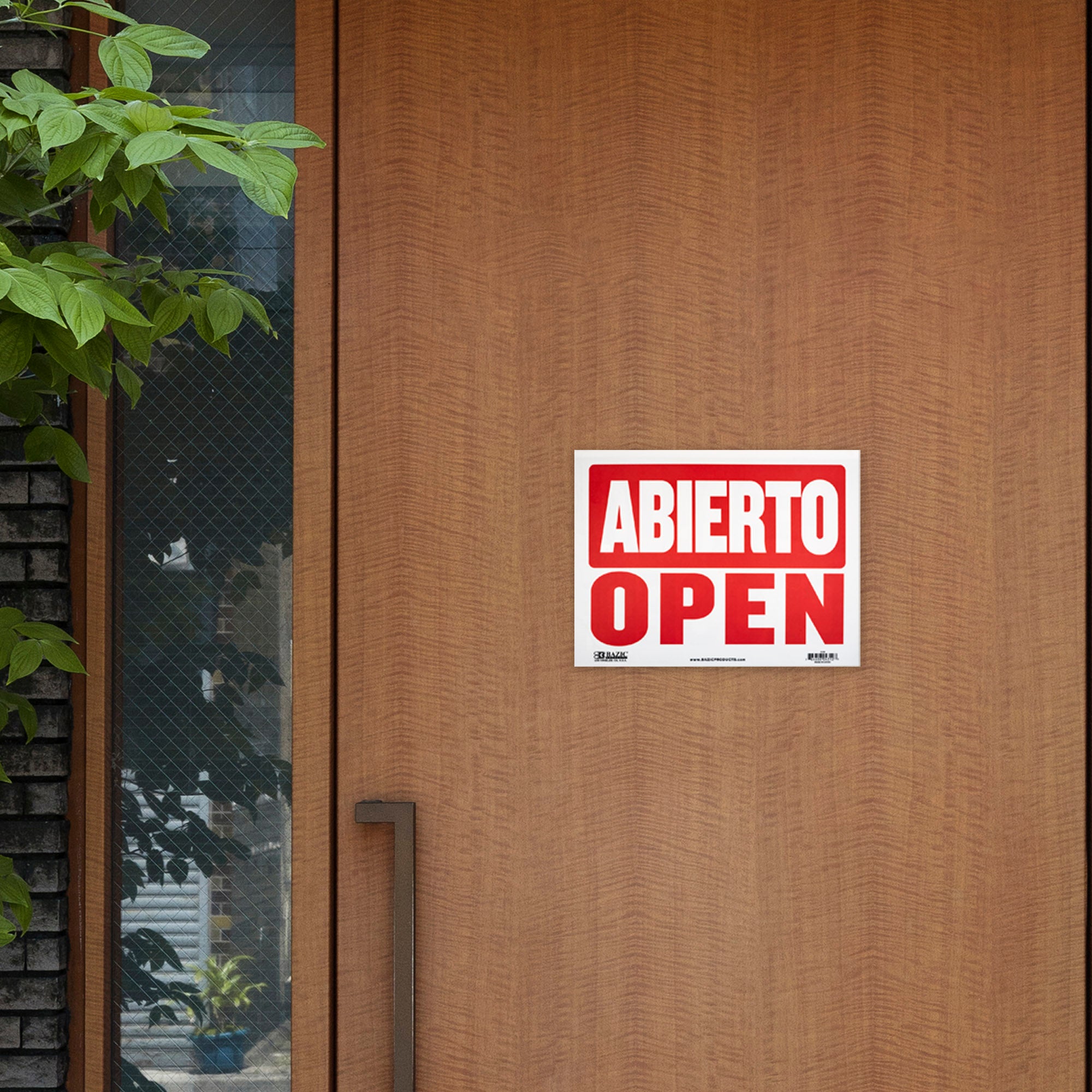 9" X 12" Abierto Sign w/ Cerrado Sign on Back
