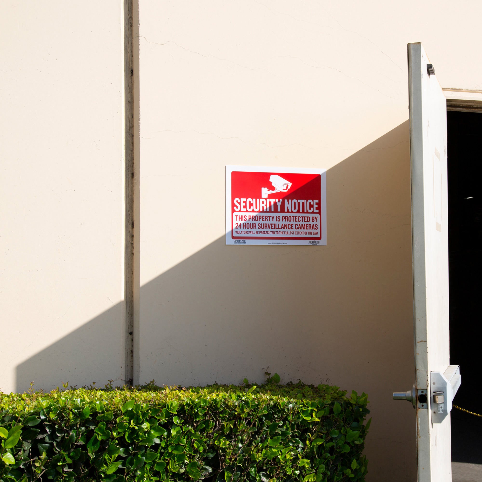 Security Notice Sign, 9 x 12 in, Weather Resistant