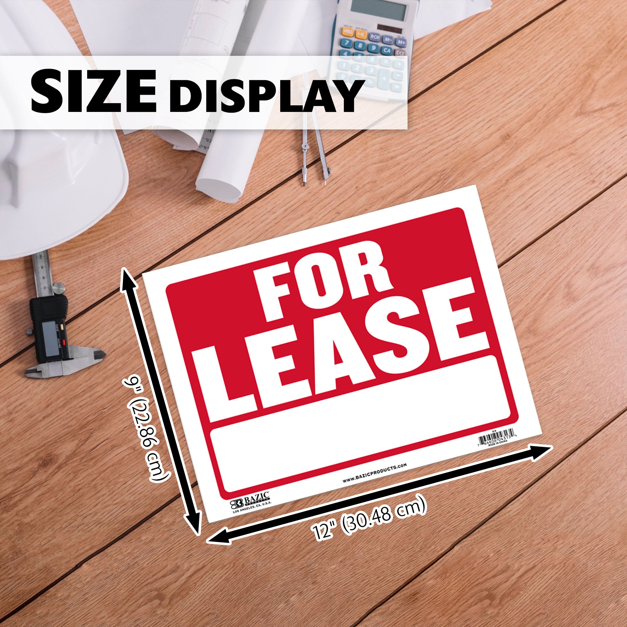9" X 12" For Lease Sign
