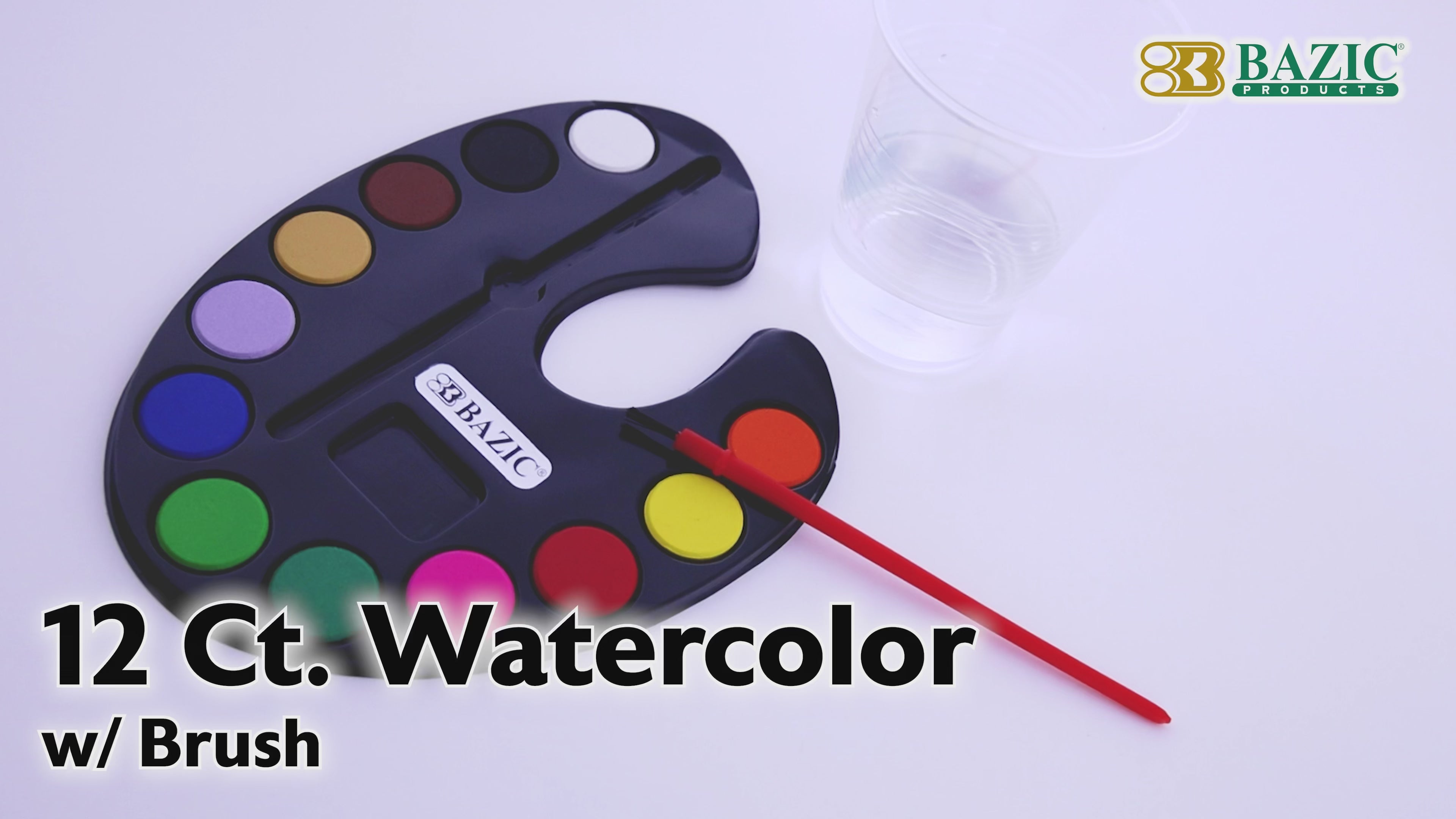 Load video: 12-Color Watercolor Set with Brush