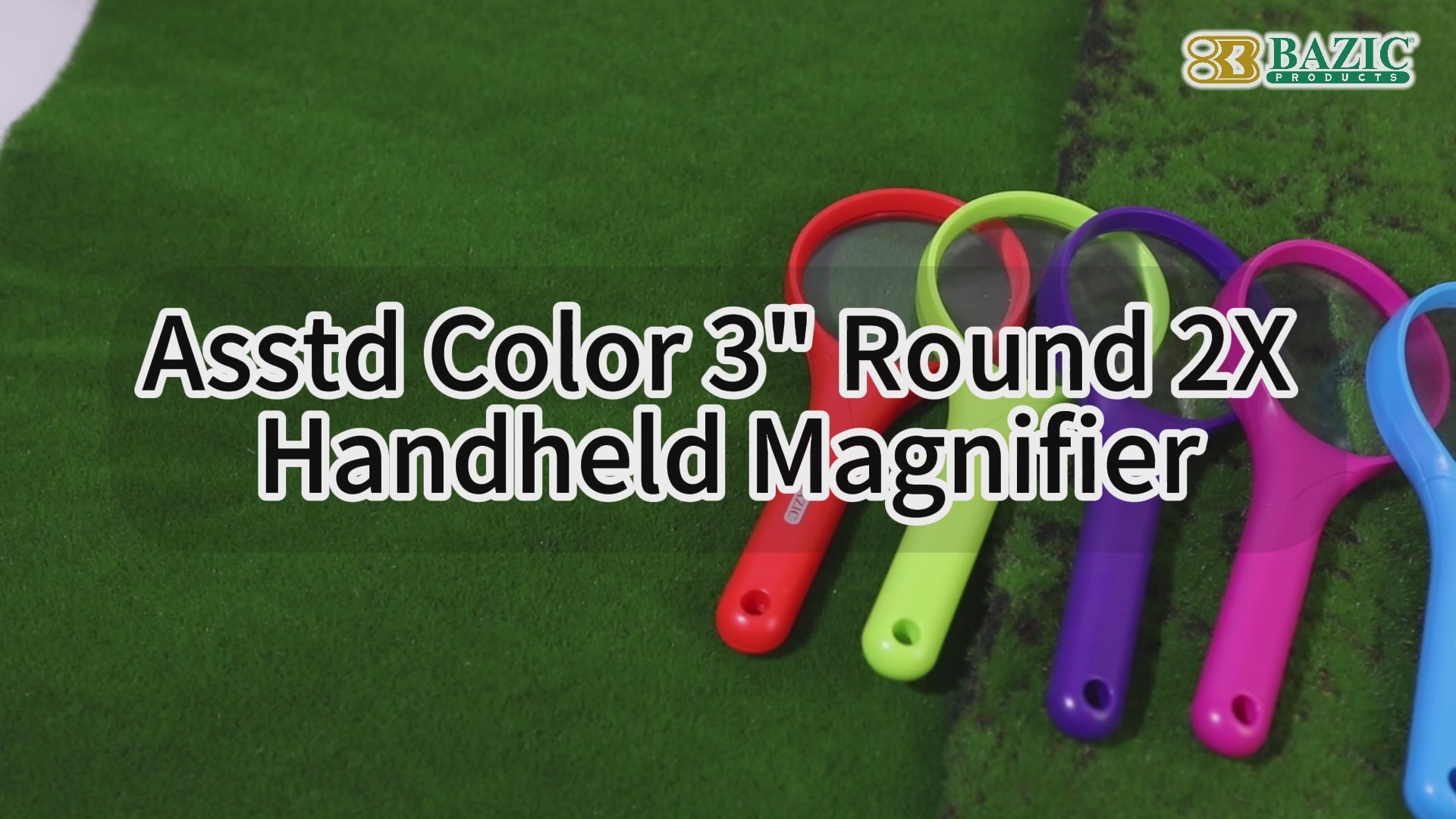 Load video: Asstd Color 3" Round 2X Handheld Magnifier