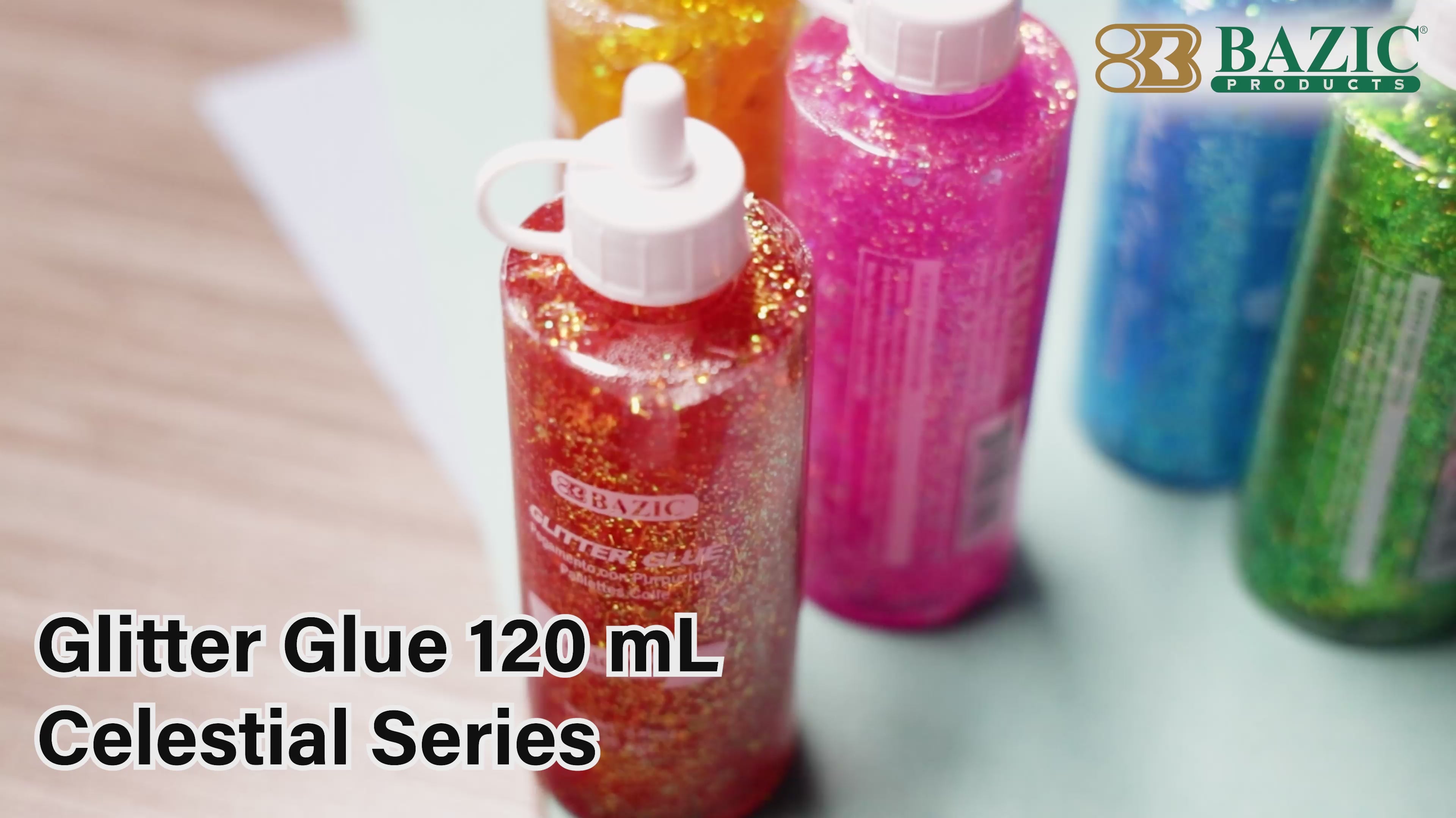 Load video: 4 FL OZ (120 mL) Celestial Series Glitter Glue