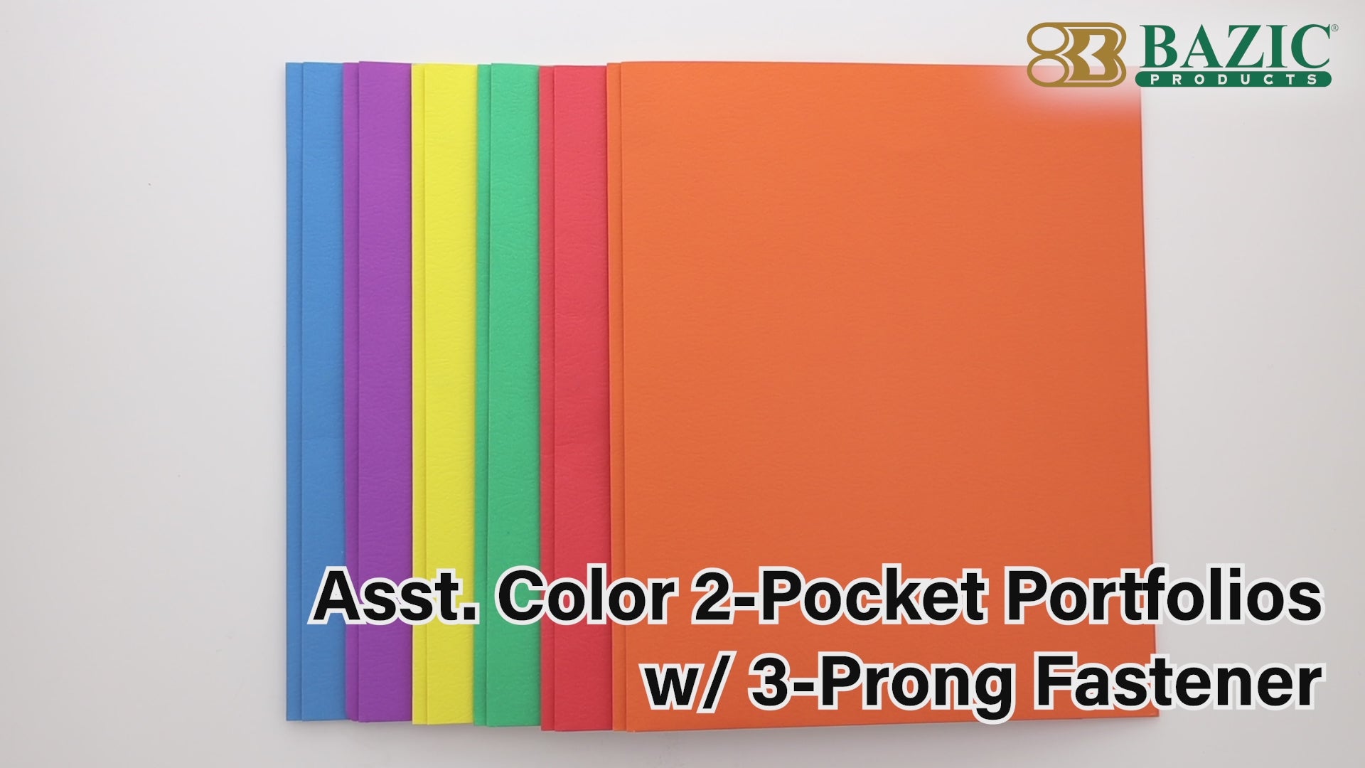 Load video: Asst. Color 2-Pocket Portfolios w/ 3-Prong Fastener