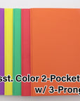 Asst. Color 2-Pocket Portfolios w/ 3-Prong Fastener