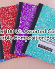 Composition Book W/R Assorted Color Marble 100 Ct.