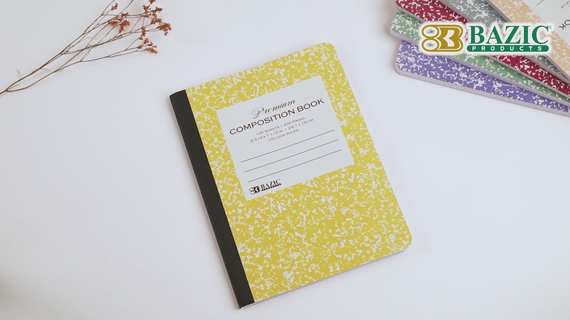 Load video: C/R 100 Ct. Premium Morandi Color Marble Composition Book