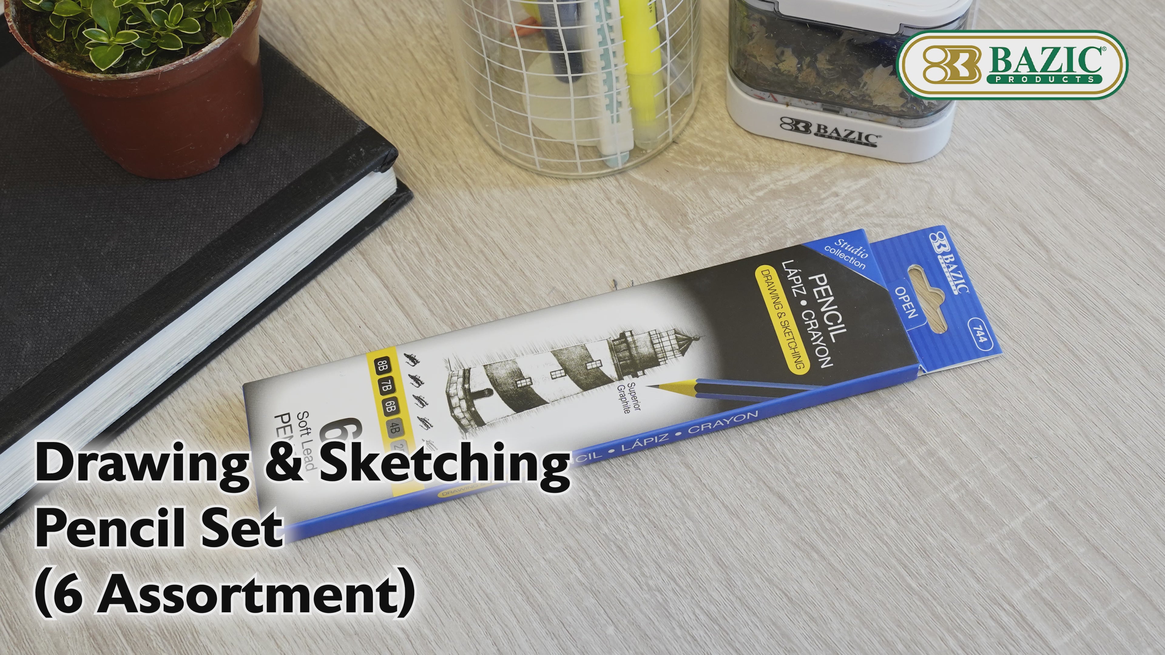 Load video: Drawing Sketching Pencils, 8B to HB Graphite