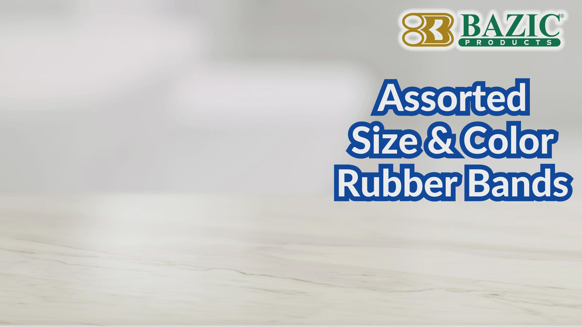 Load video: Assorted Size Rubber Bands, 1/2 lb (227 g) Bag