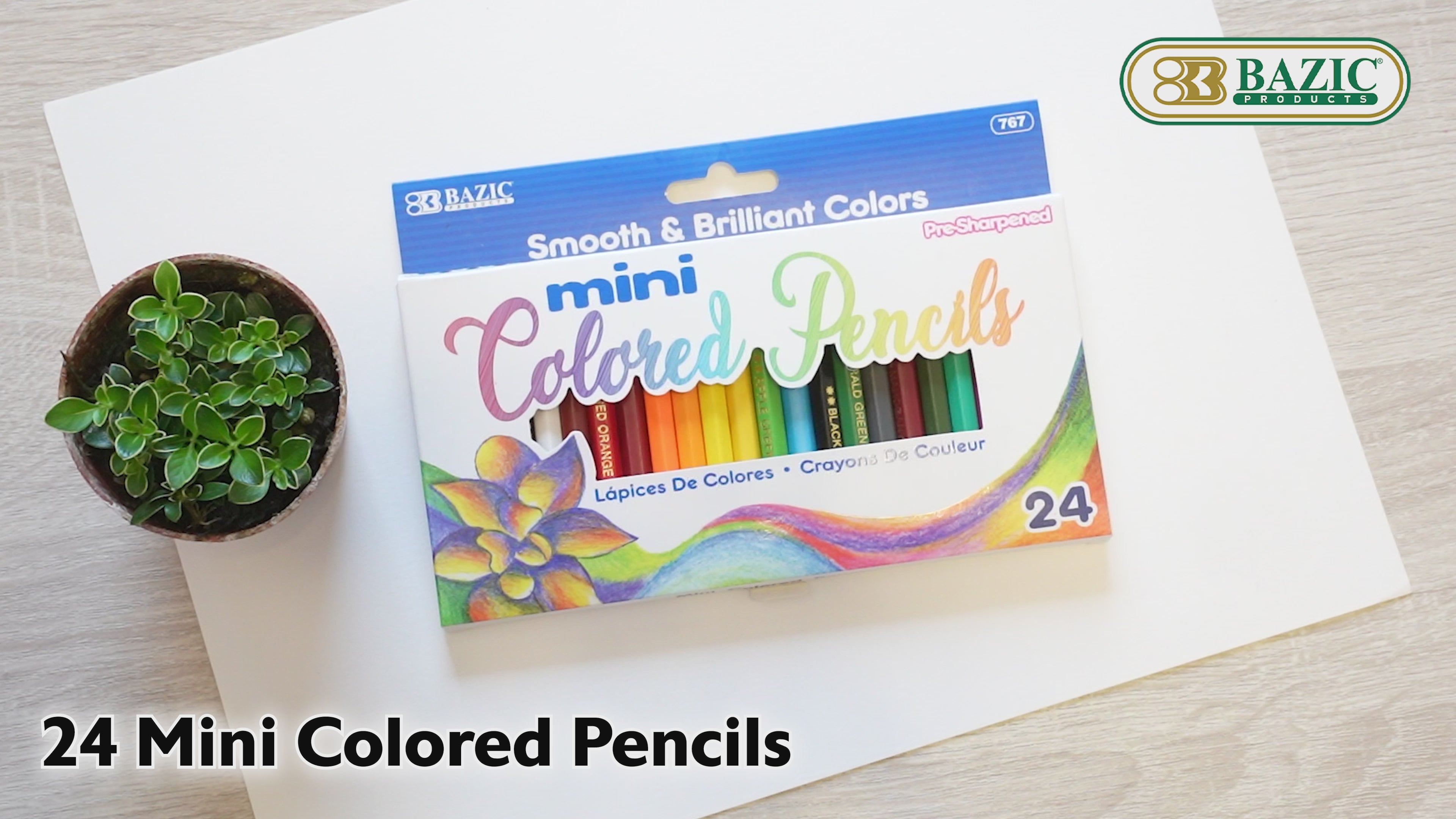 Load video: Mini Colored Pencils, Pre-Sharpened
