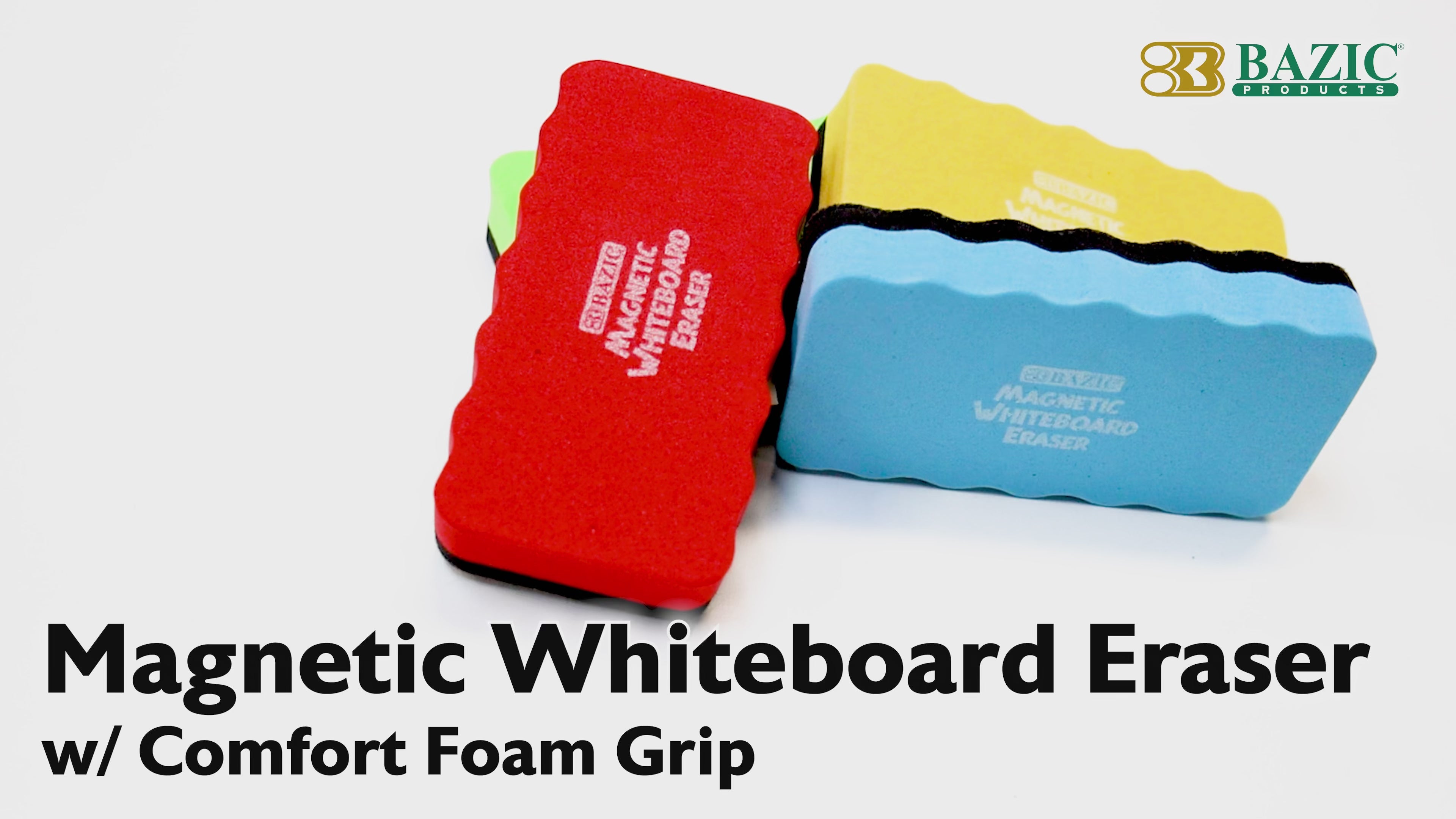 Load video: Magnetic Whiteboard Eraser w/ Foam Comfort Grip