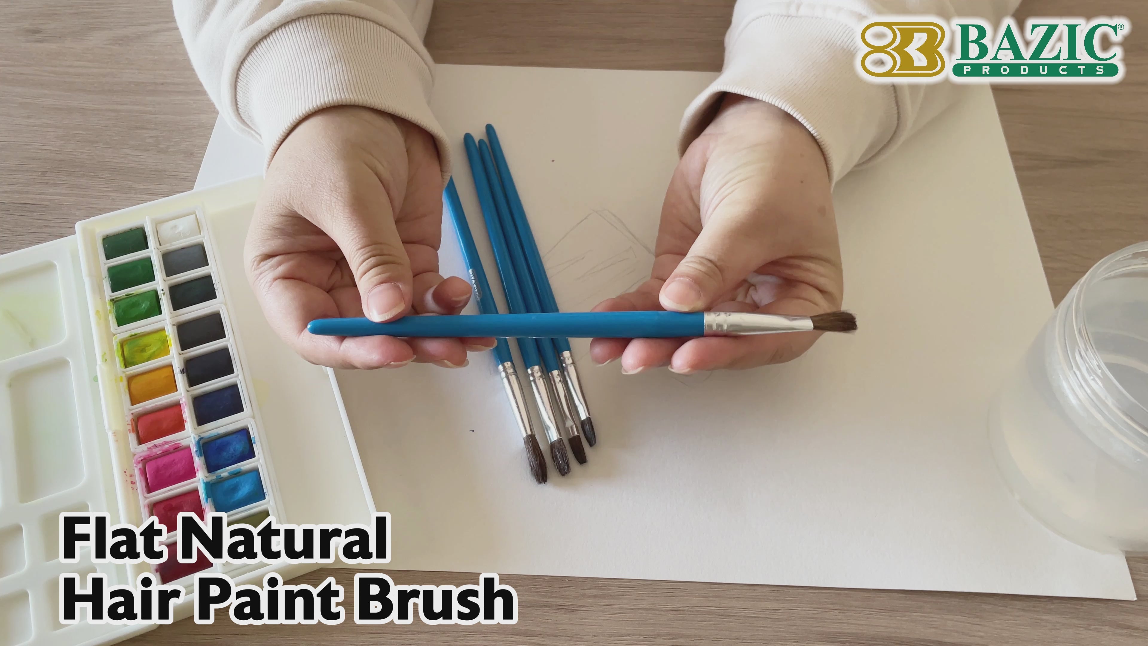 Flat Natural Hair Paint Brush Set – BAZIC Store
