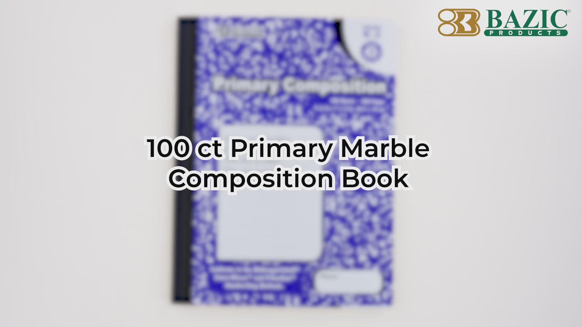 Load video: 100 Ct. Primary Marble Composition Book