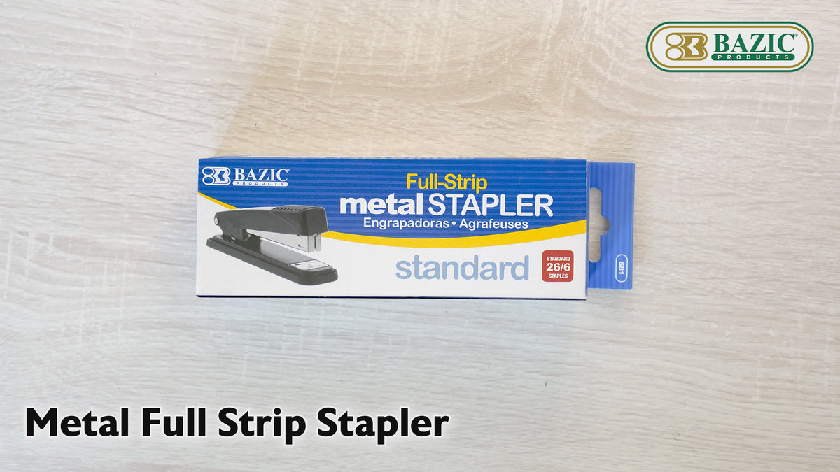 Load video: Metal Full Strip Stapler, Standard 26/6