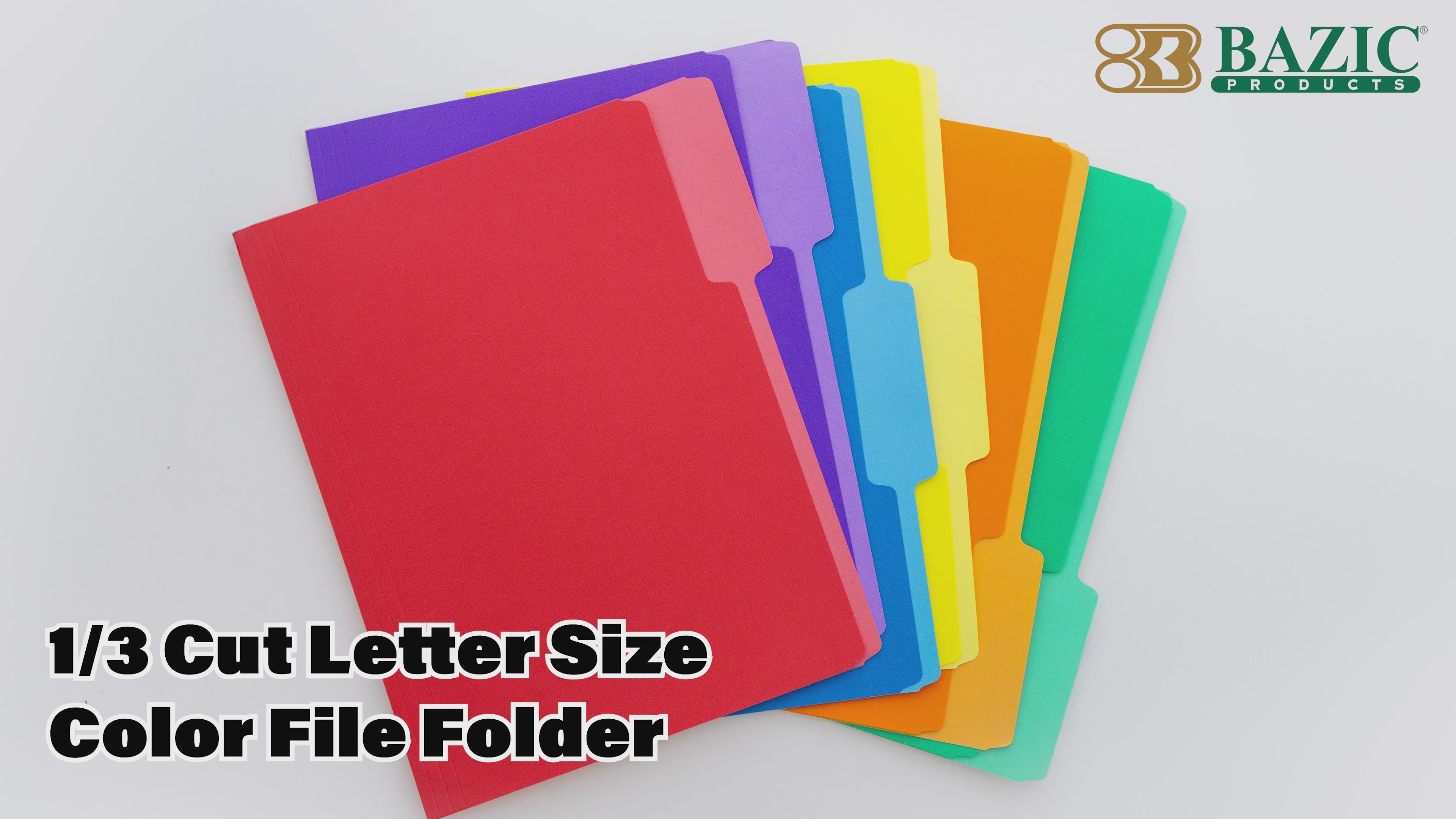 Load video: 1/3 Cut Letter Size Color File Folder (100/Box)