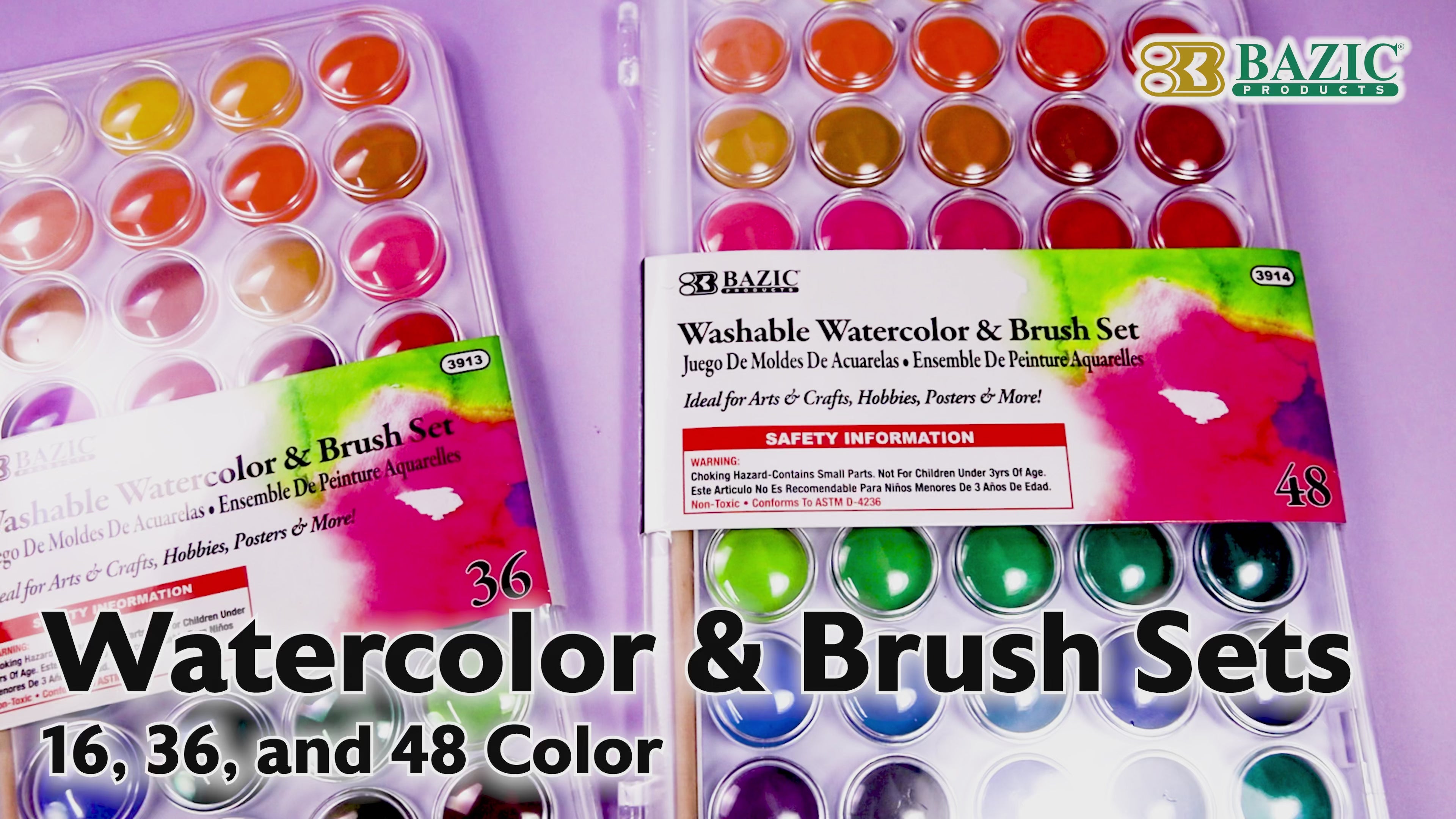 Load video: 36 Ct. Watercolor w/ Brush