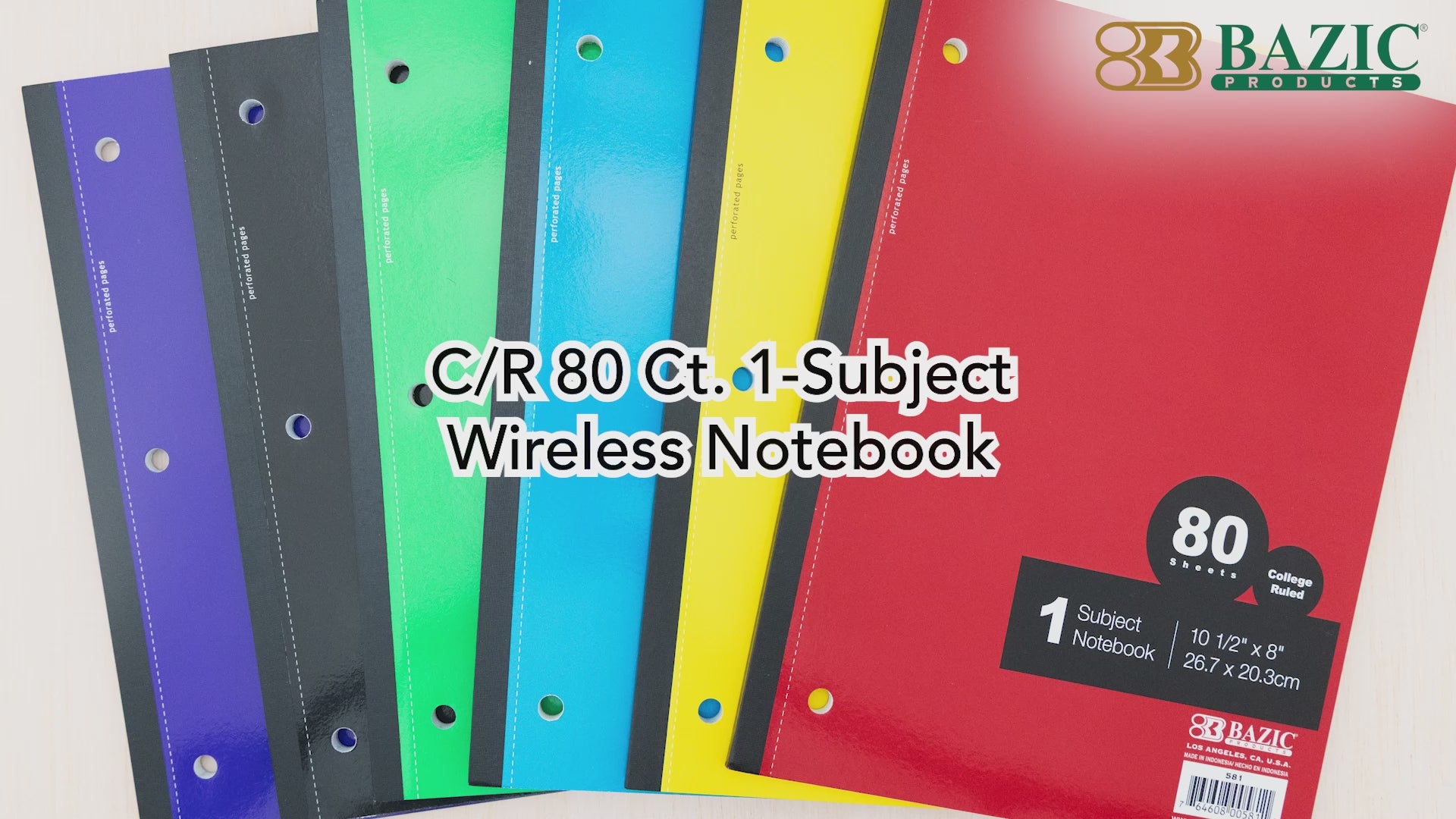 Load video: C/R 80 Ct. 1-Subject Wireless Notebook